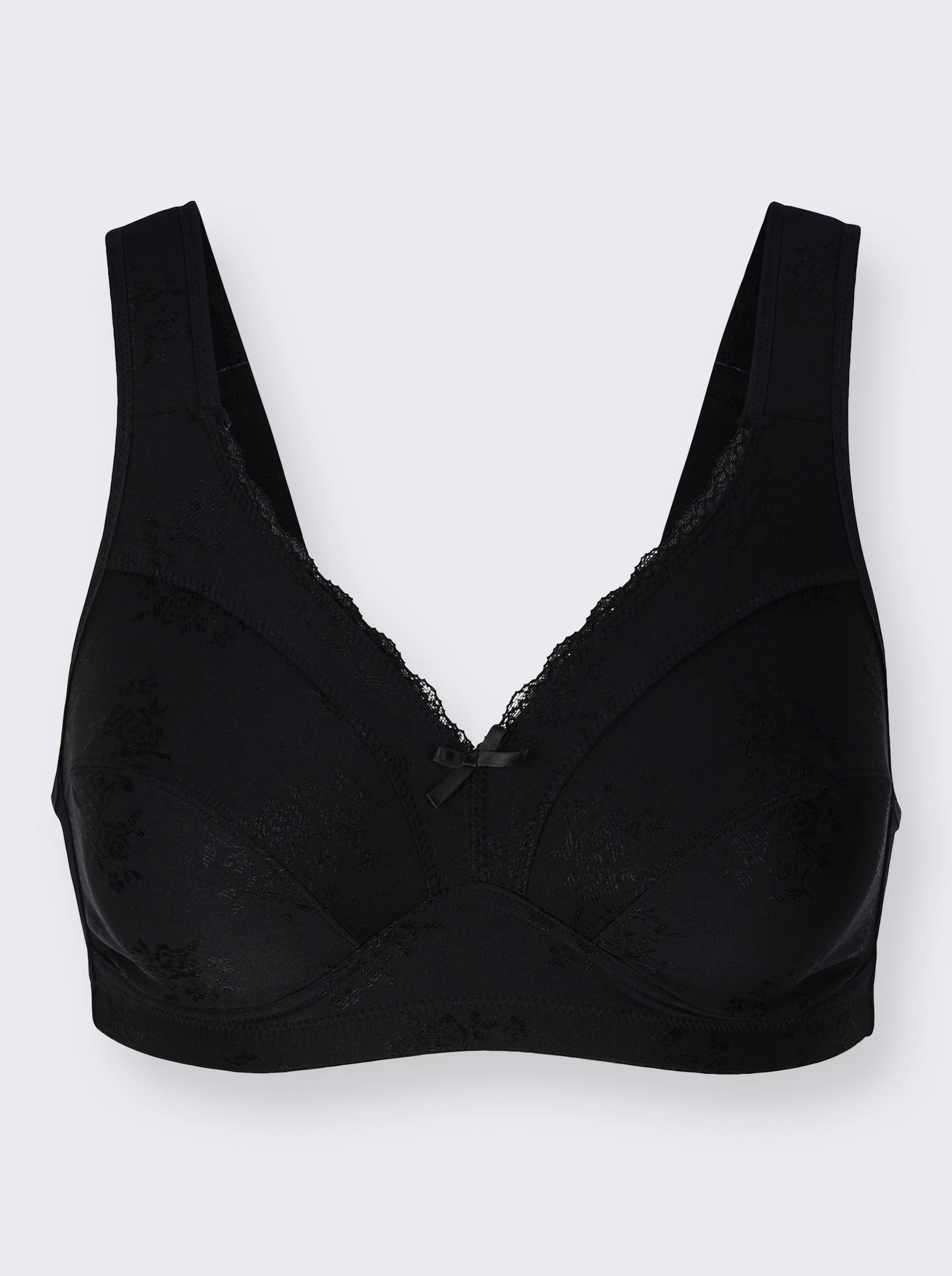 BH ohne Bügel im Jacquard-Dessin - schwarz