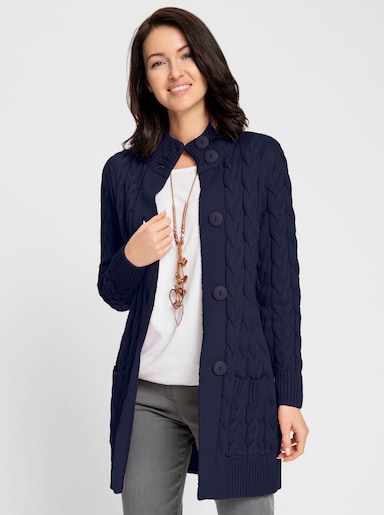 Longstrickjacke - marine