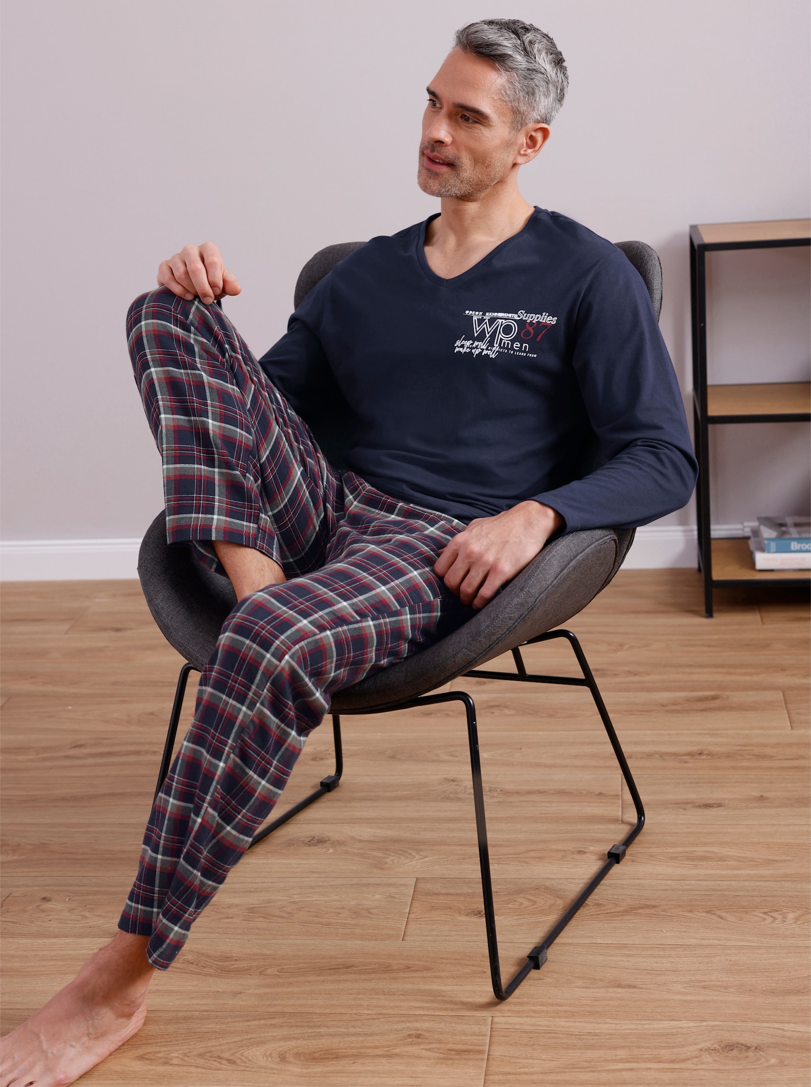 wäschepur men Schlafanzug-Shirt - marine