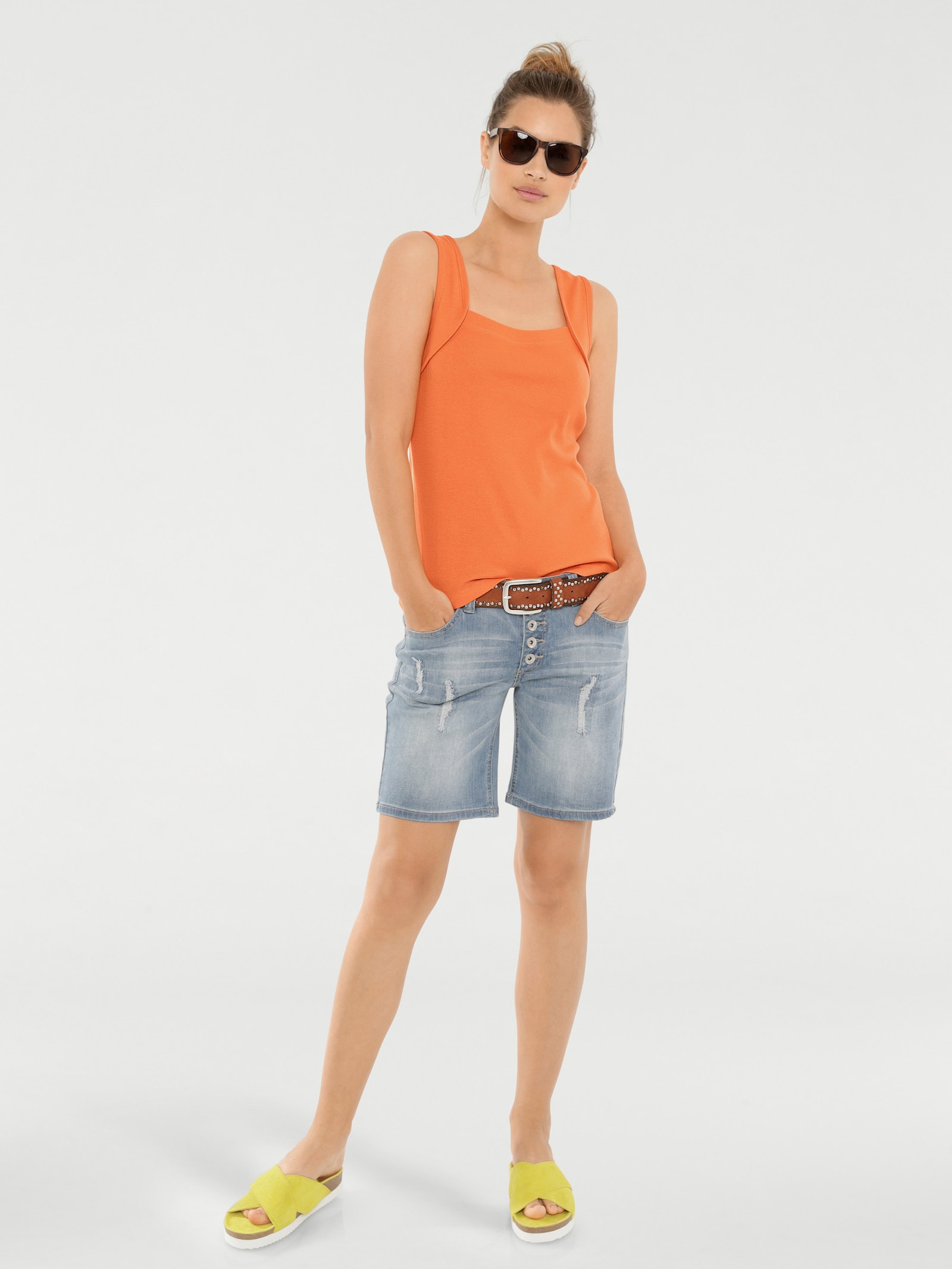 heine Shirttop mit Karree-Ausschnitt - orange