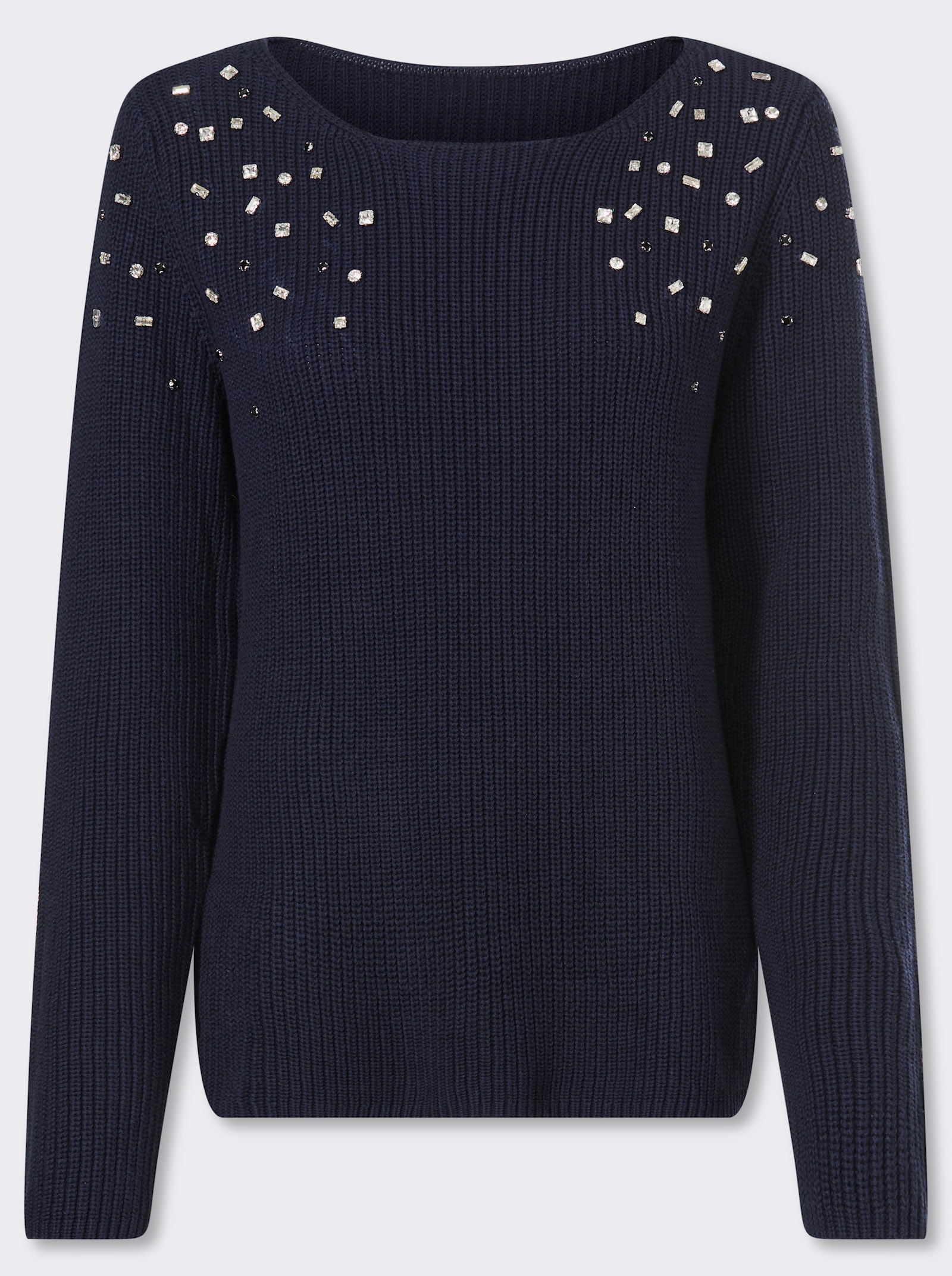 heine Pullover mit Glitzersteinchen - marine