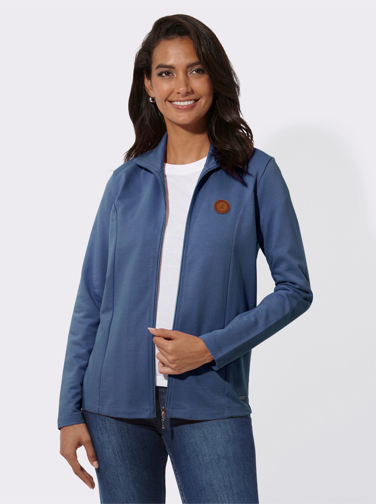 Sweatjacke - jeansblau