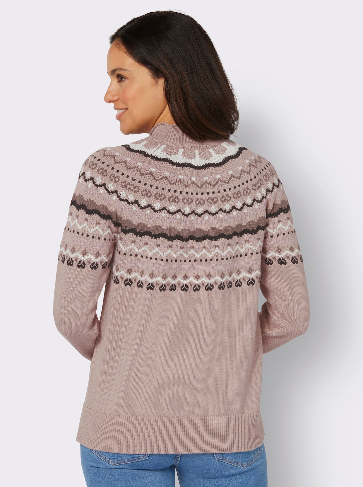 Pullover - mauve-dunkeltaupe-gemustert