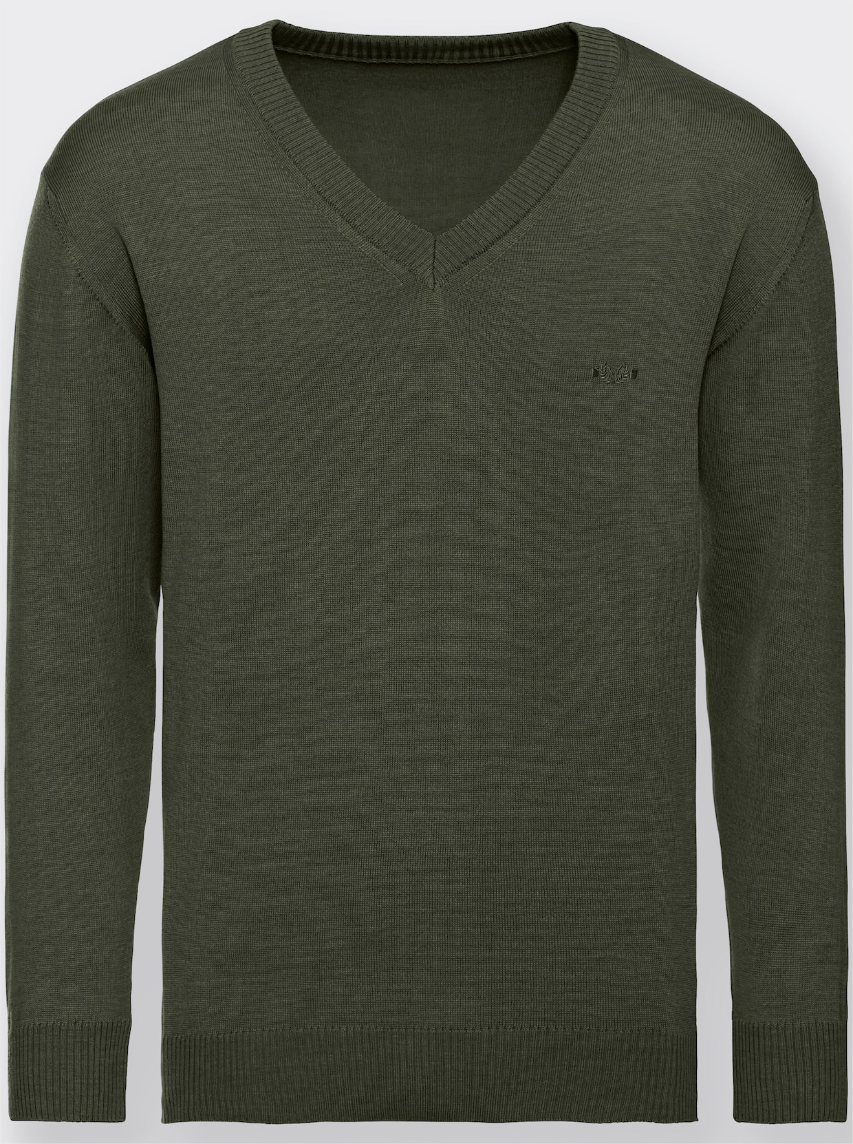 Marco Donati Pullover met V-hals - kaki