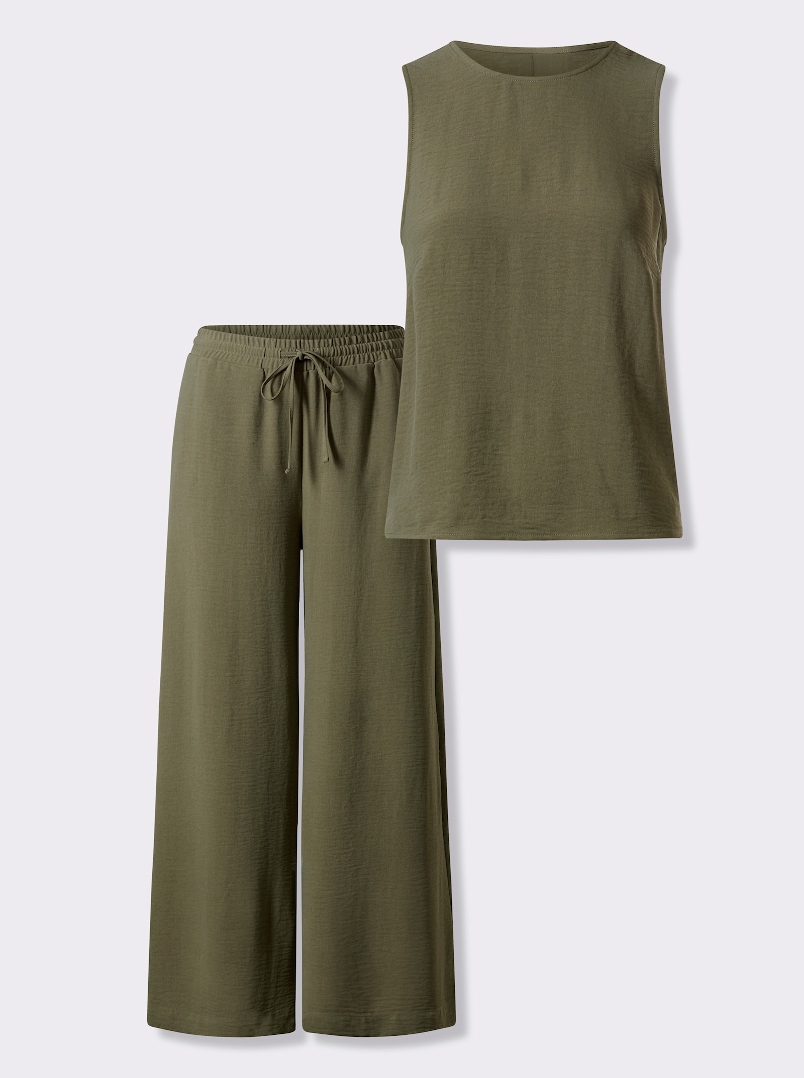 heine Blusentop und Hose in ausgestellter Form - khaki