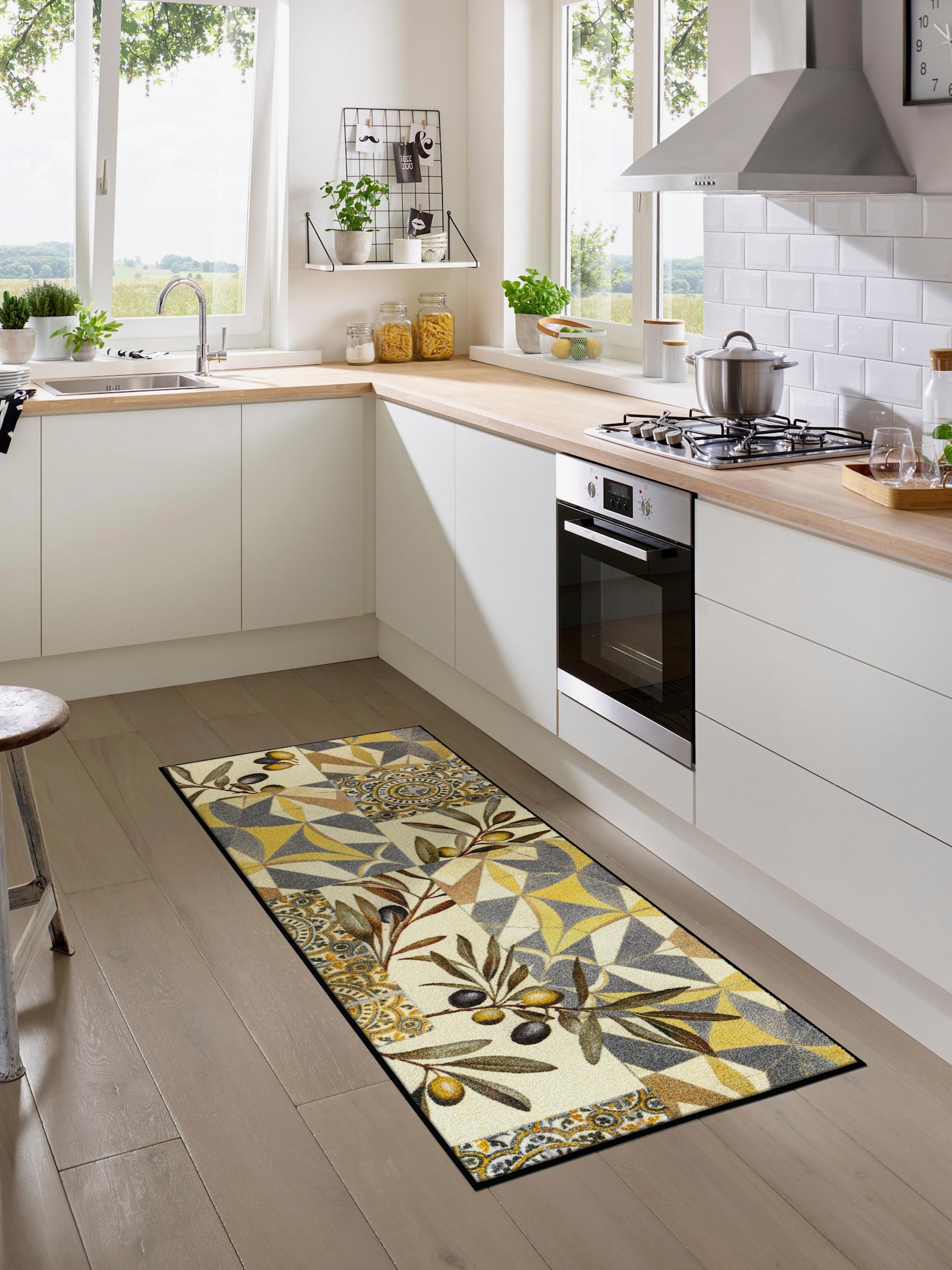 wash+dry by Kleen-Tex Fußmatte - ecru-grau-gemustert