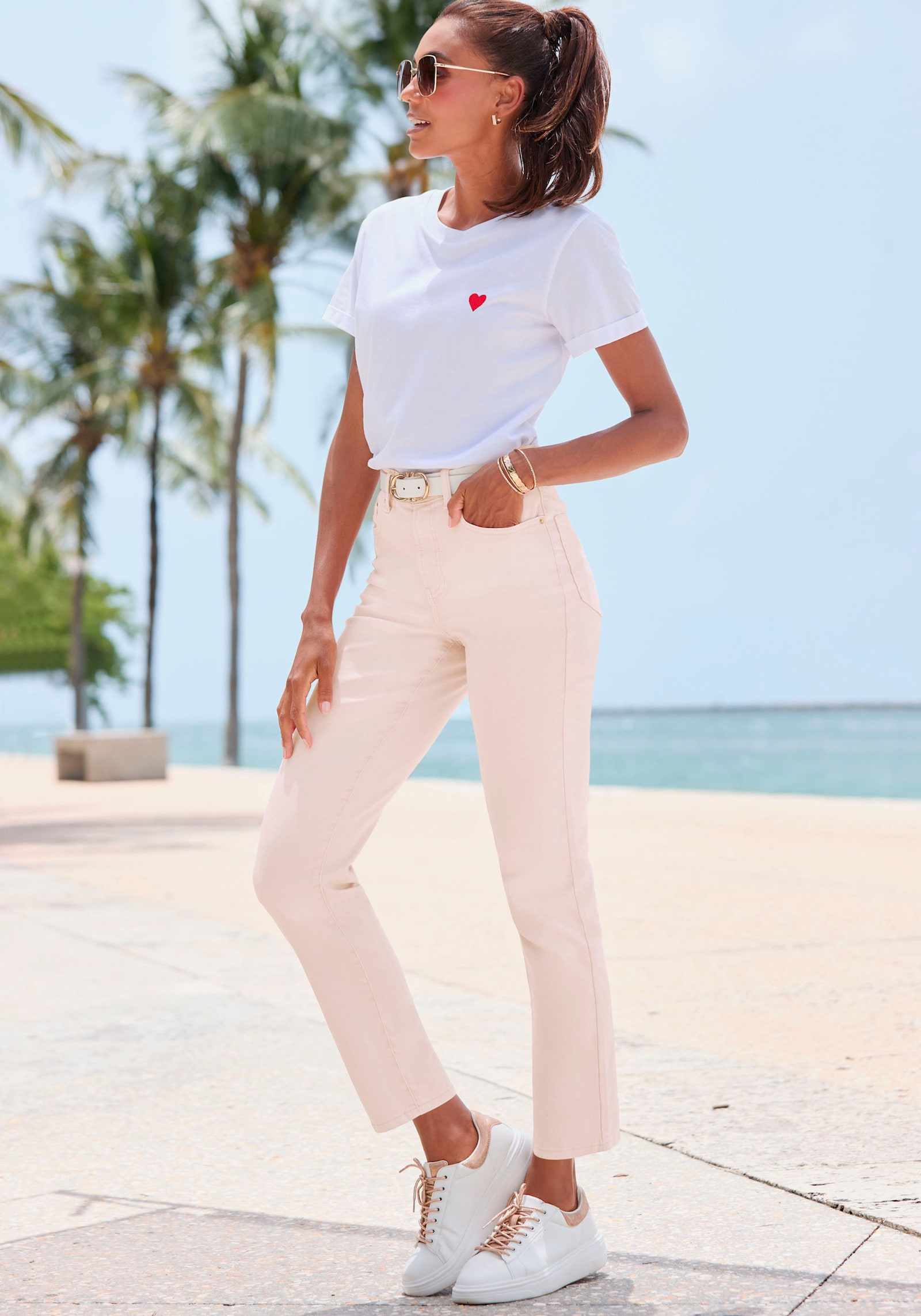 LASCANA Enkeljeans - roze