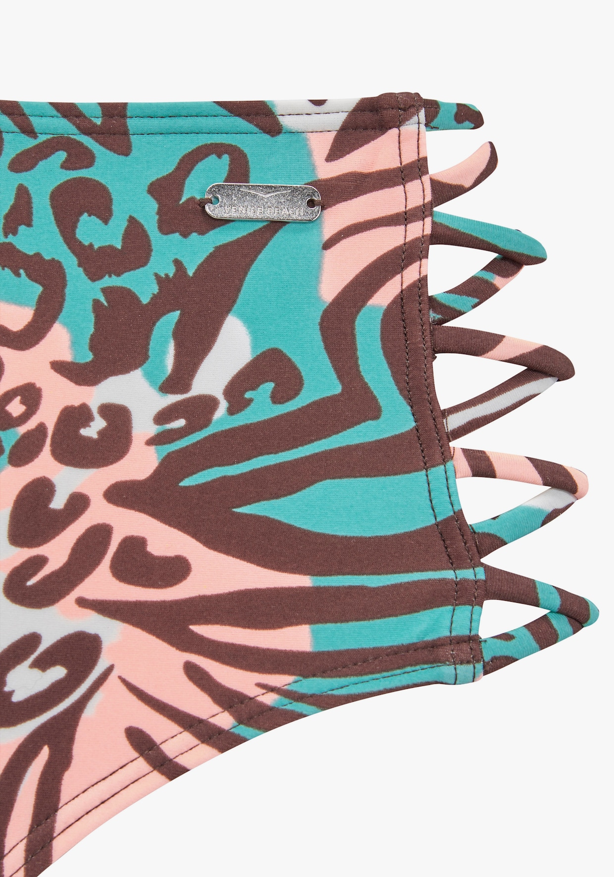 Venice Beach Highwaist bikinibroekje - turquoise geprint