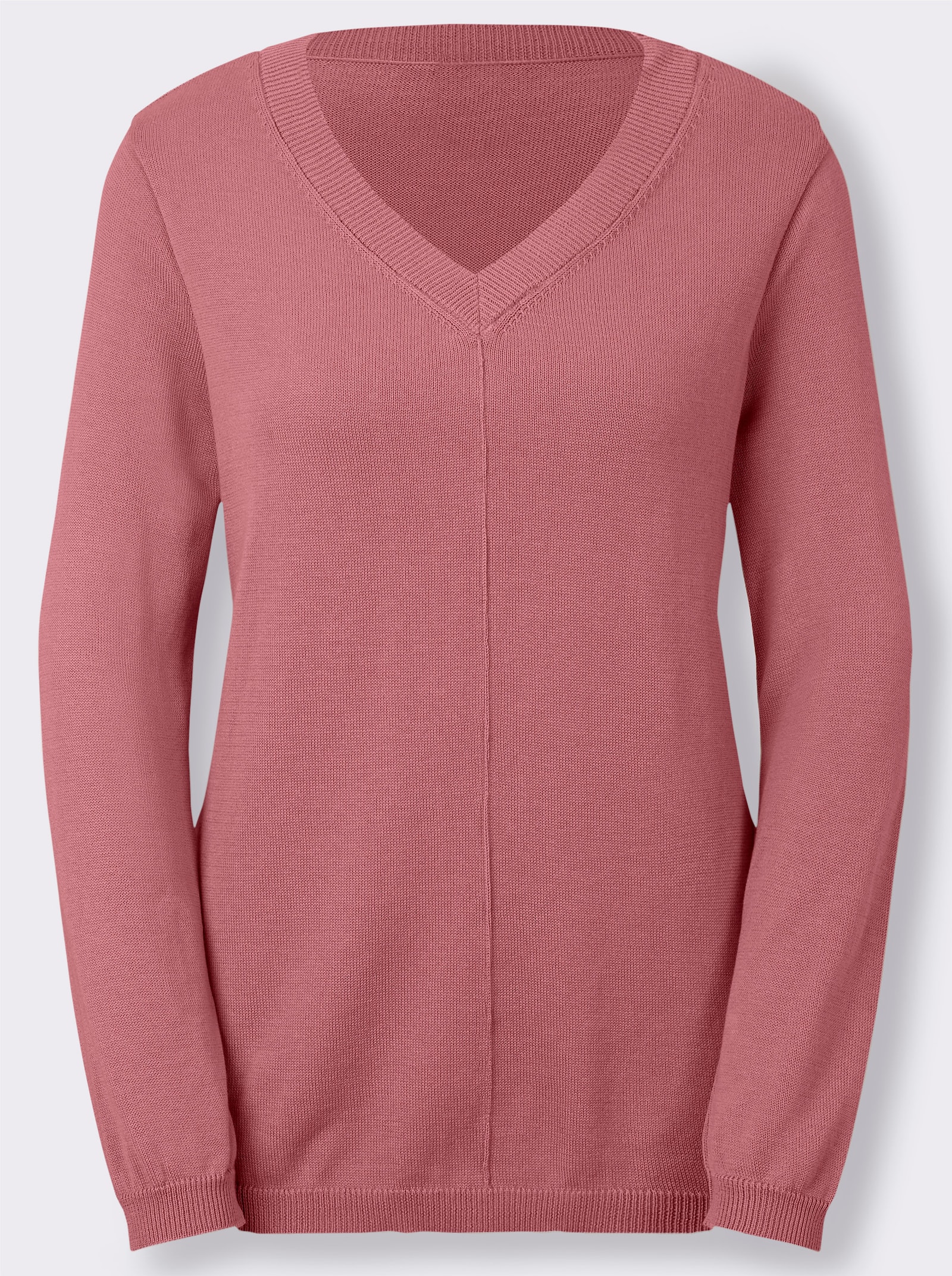 V-Ausschnitt-Pullover mit Biesen vorne - erika