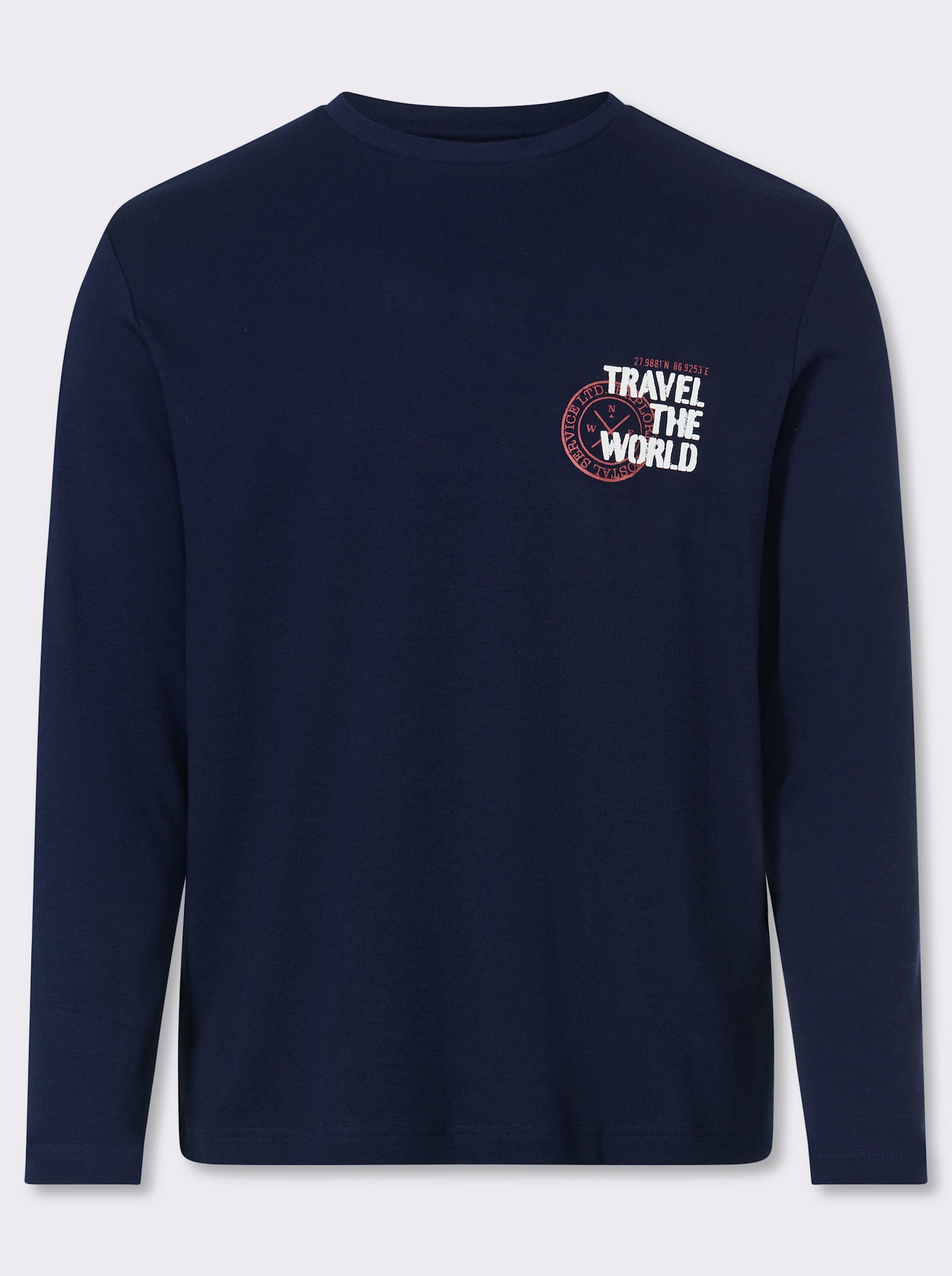 Catamaran Langarmshirt - marine-bedruckt