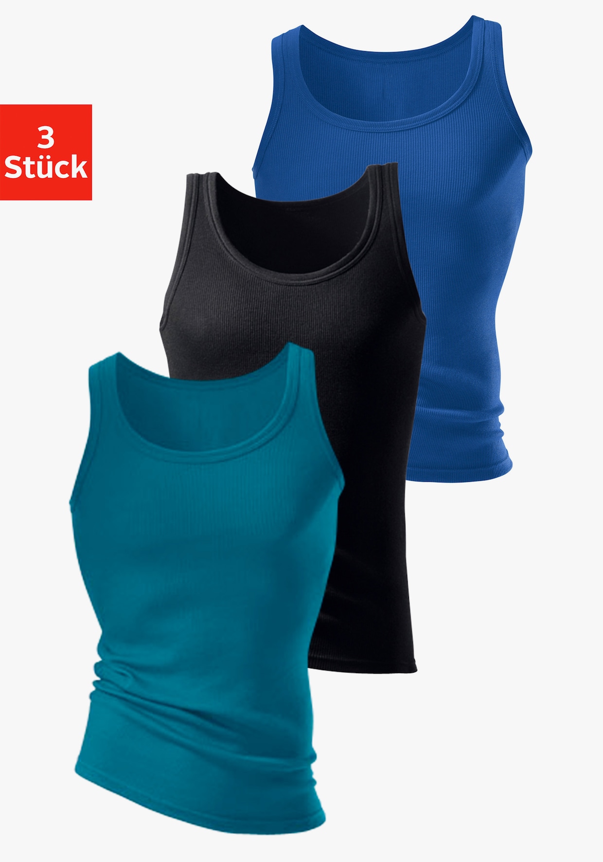 H.I.S Tanktop - royalblau, schwarz, petrol