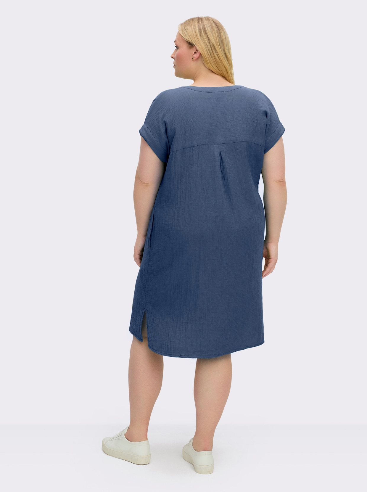 Sommerkleid in Musselin-Qualität - jeansblau