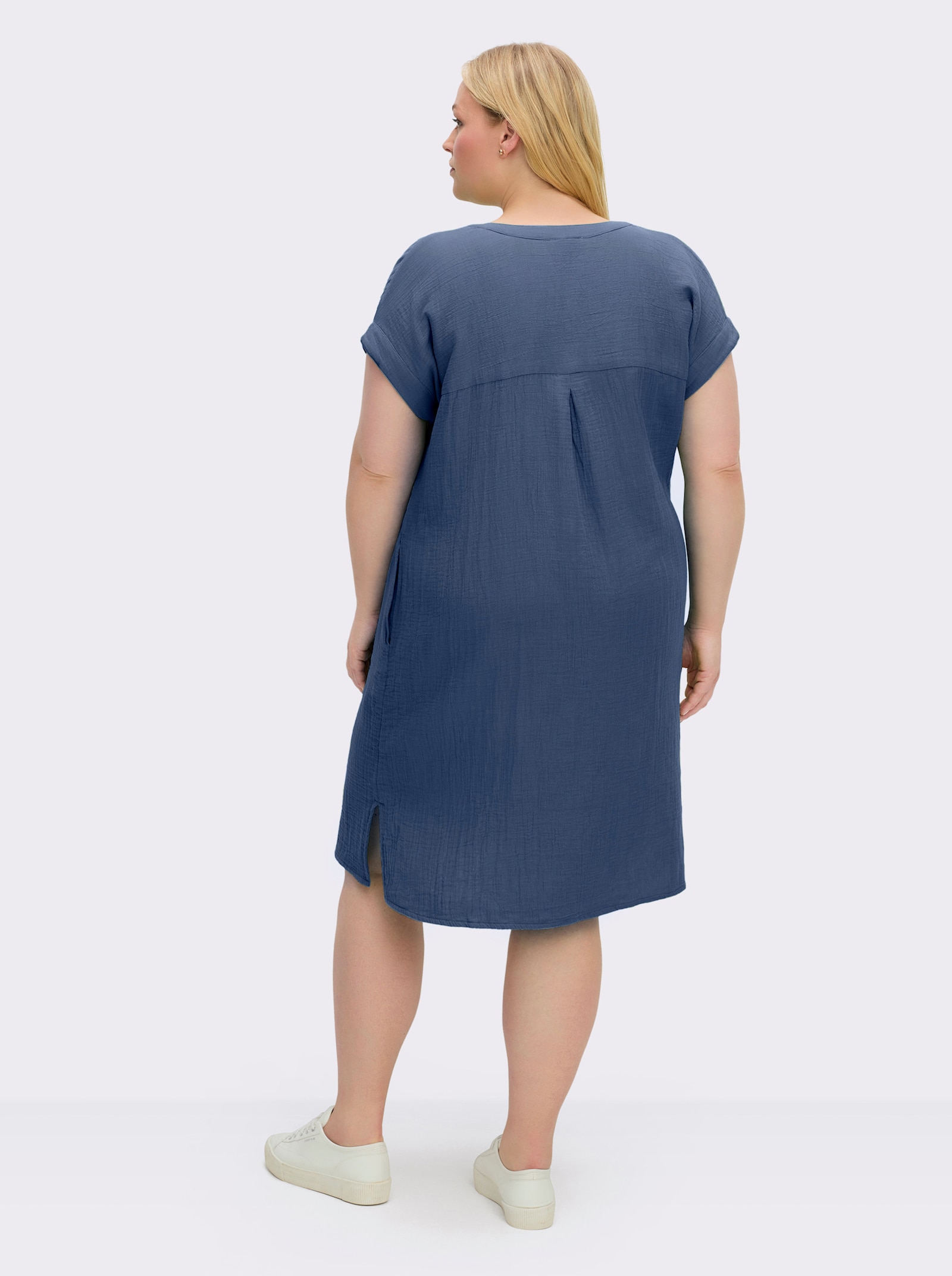 Sommerkleid in Musselin-Qualität - jeansblau