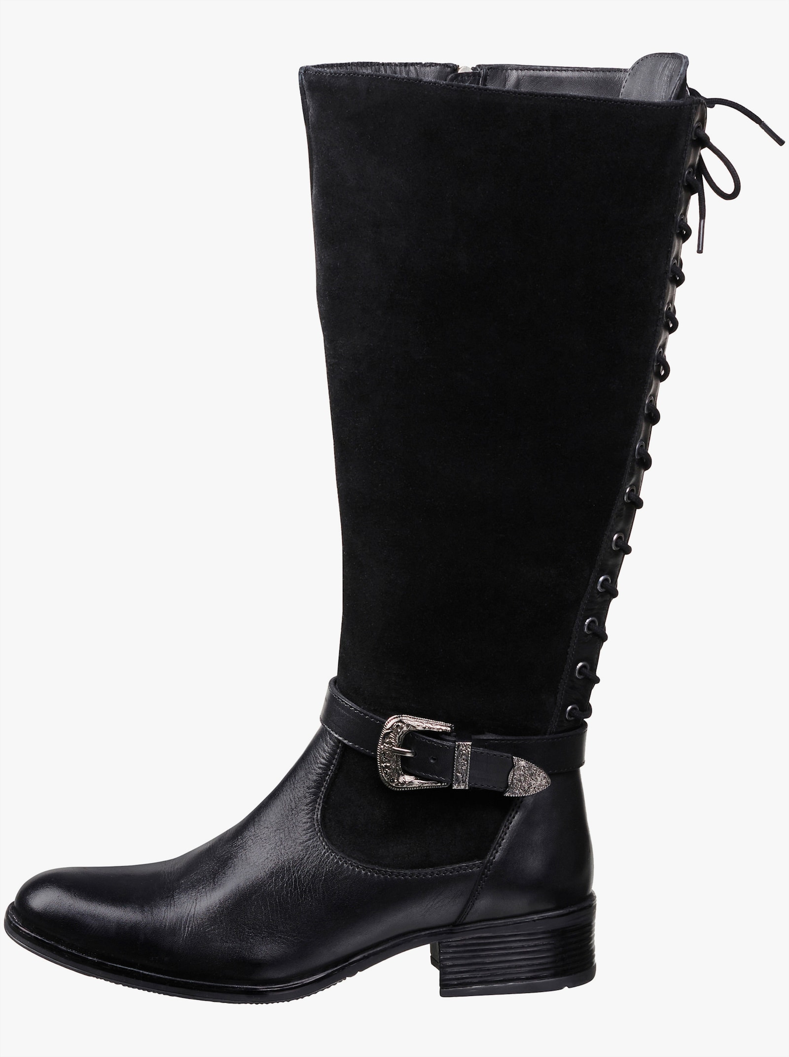 sheego by Joe Browns Weitschaftstiefel mit Schnürung hinten - schwarz