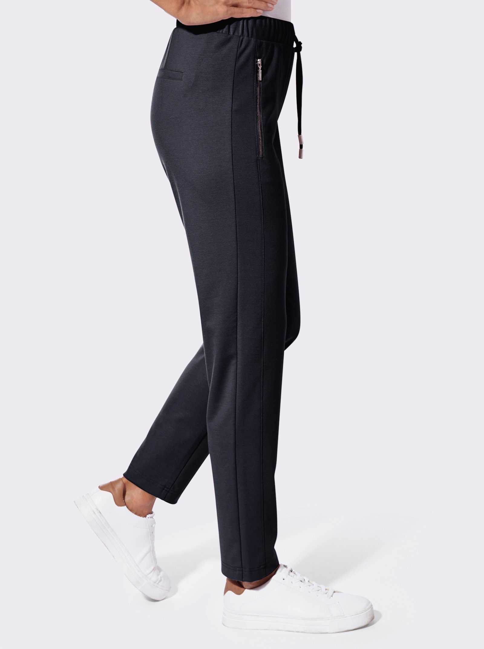 Jerseyhose mit Reissverschluss-Taschen - marine