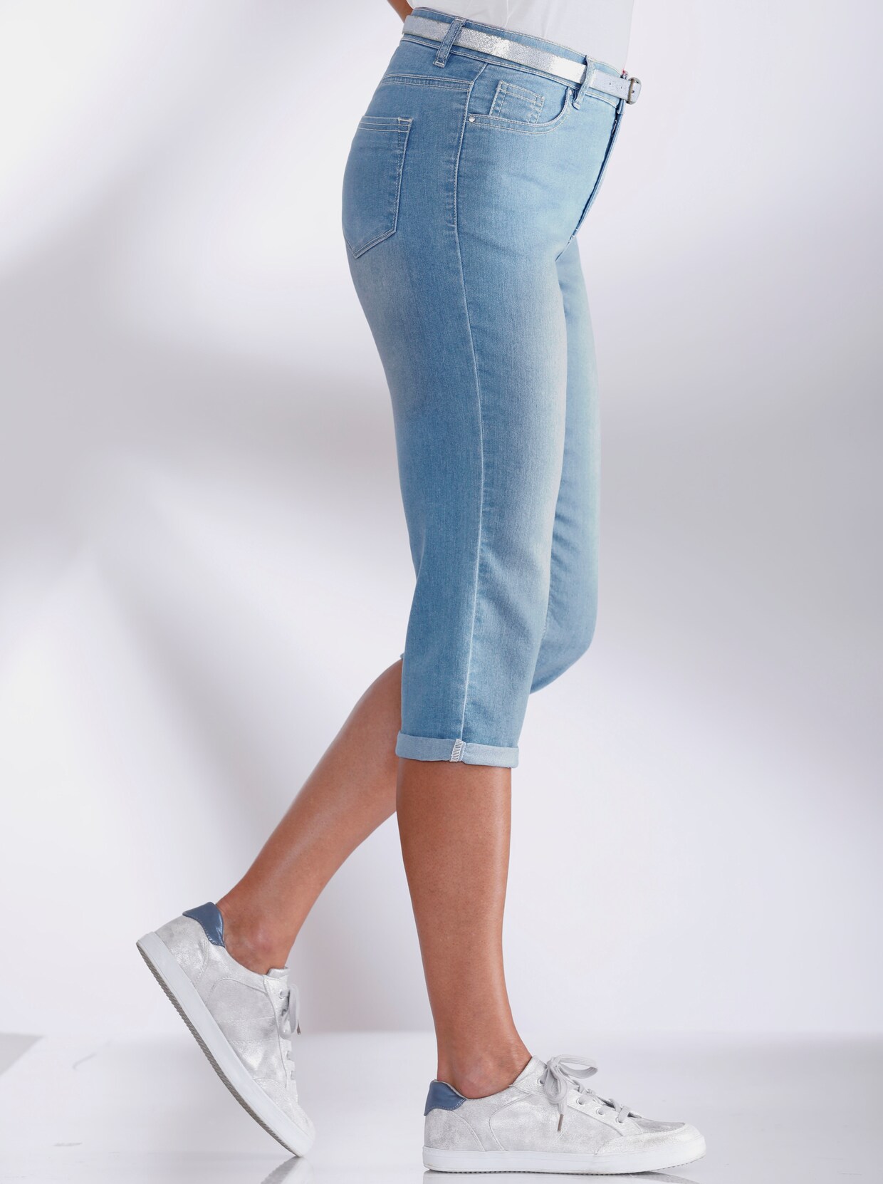 Caprihose - blue-bleached