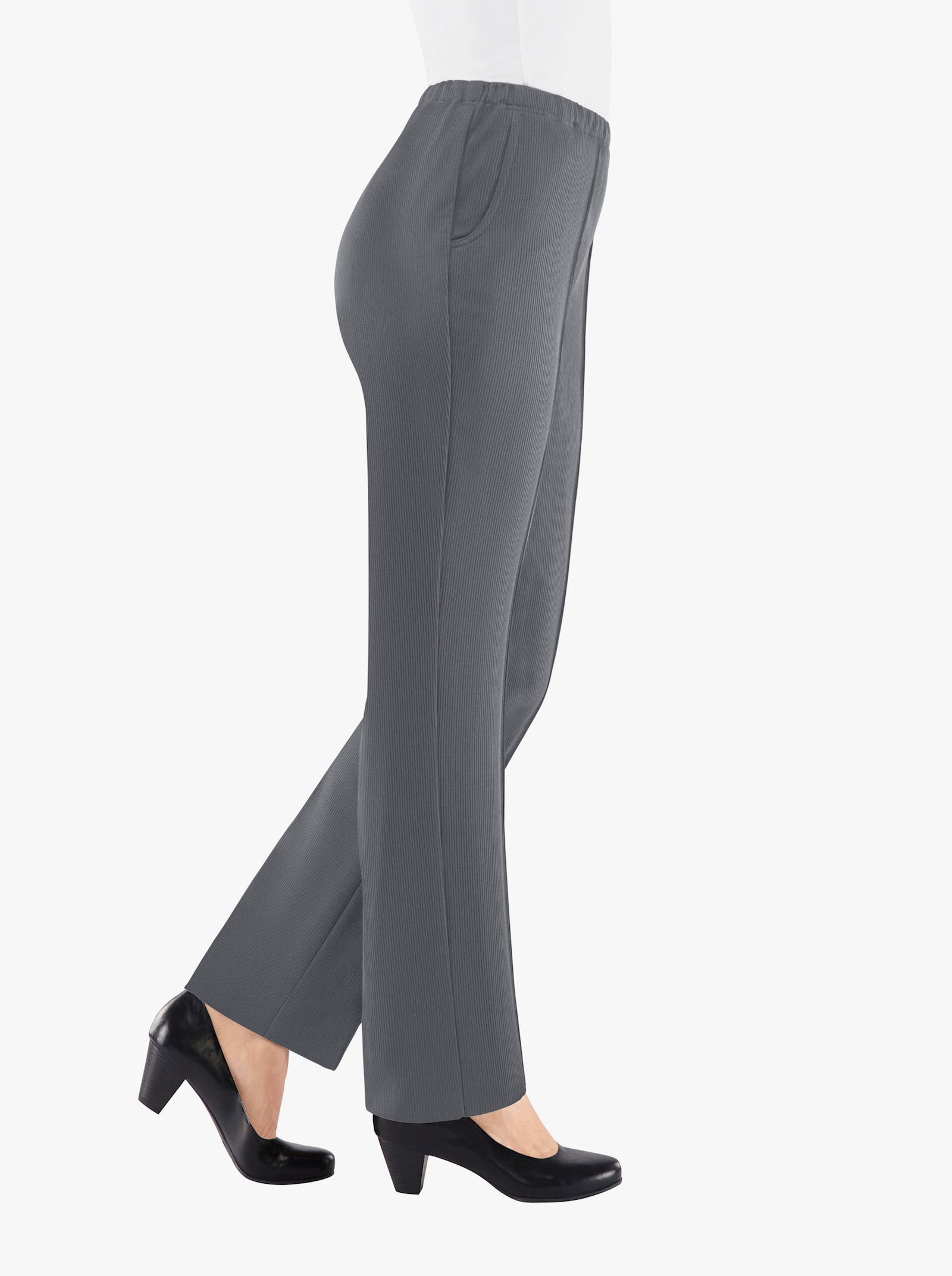 Thermobroek van ribjersey - grijs