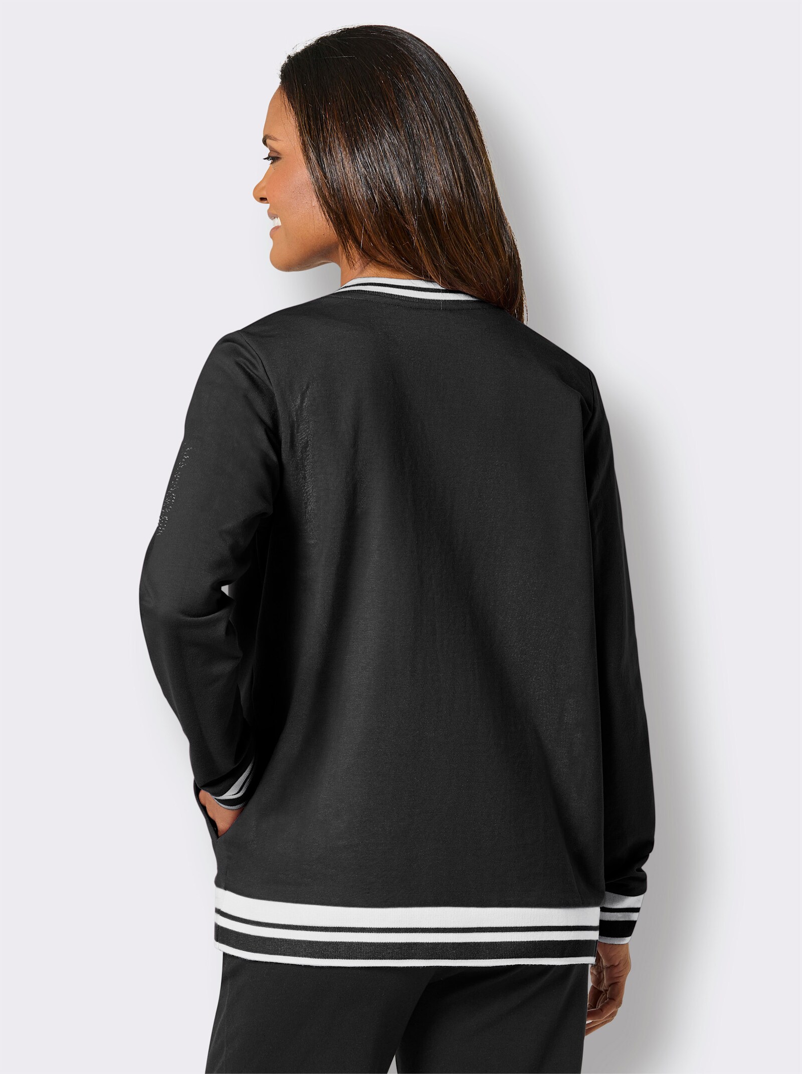 feel good Jacke im College-Look - schwarz-weiß