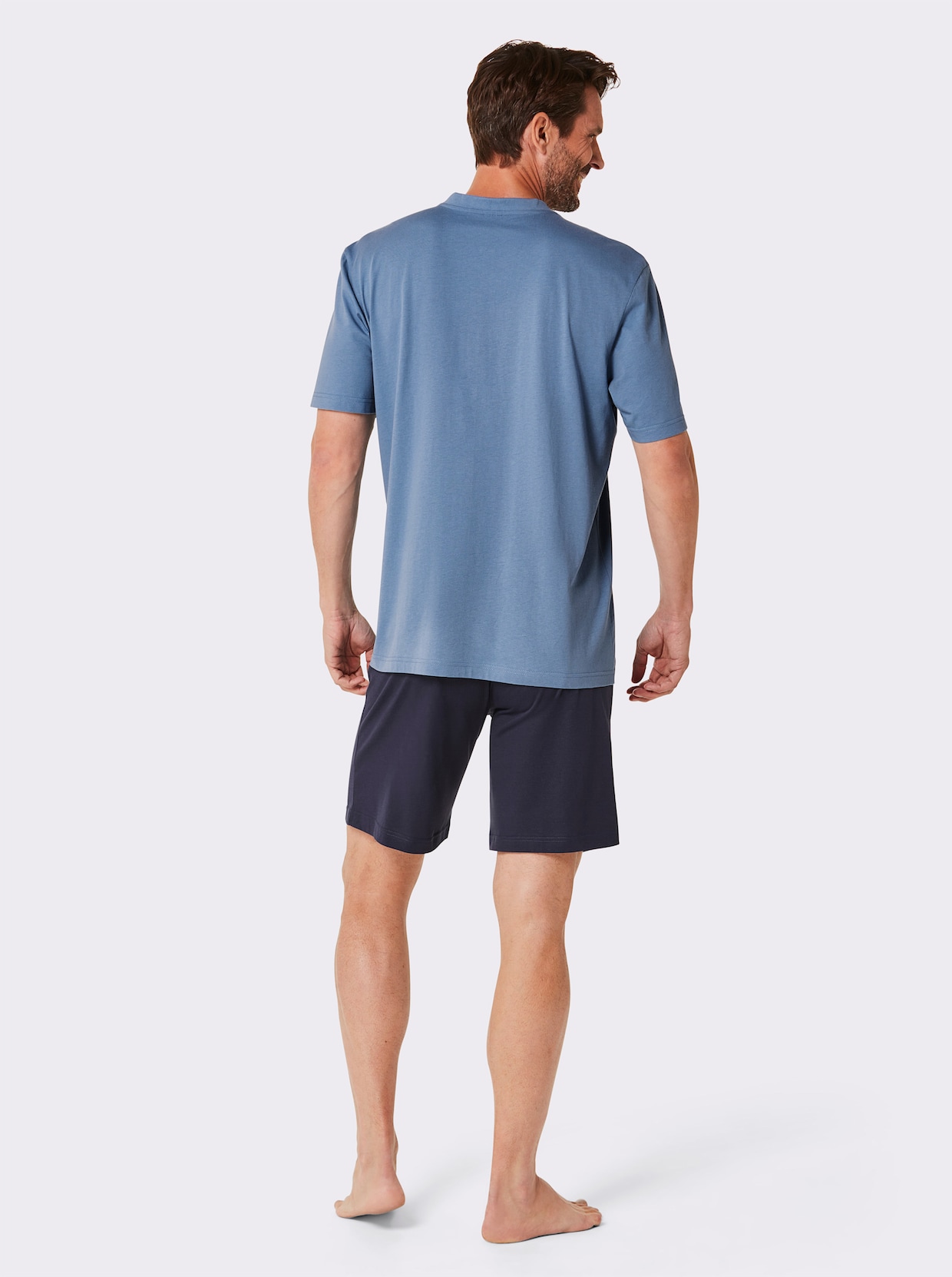 wäschepur men Shortys - schoko-camel + marine-mittelblau