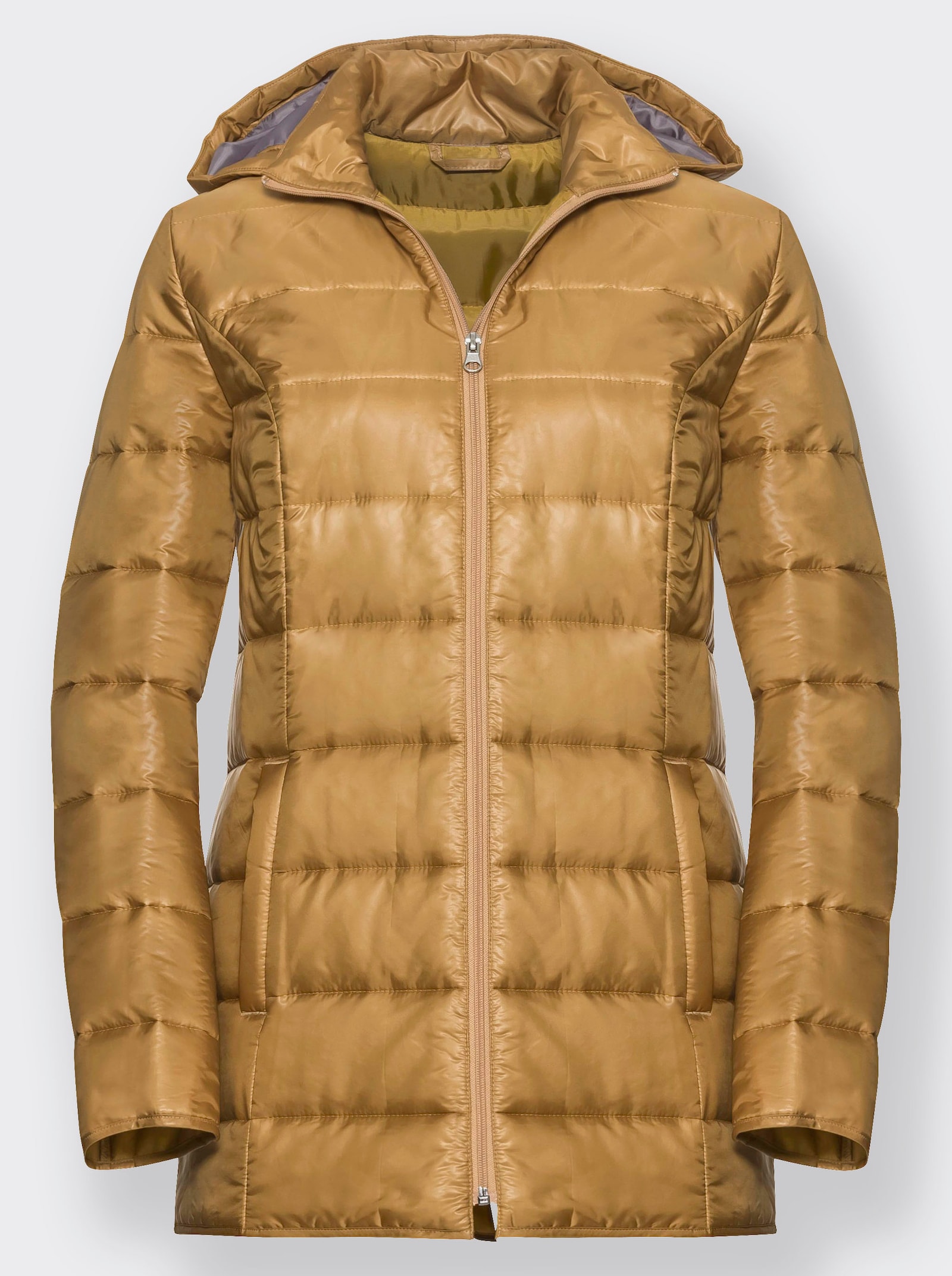 Steppjacke mit Kapuze, wärmend - senfgelb