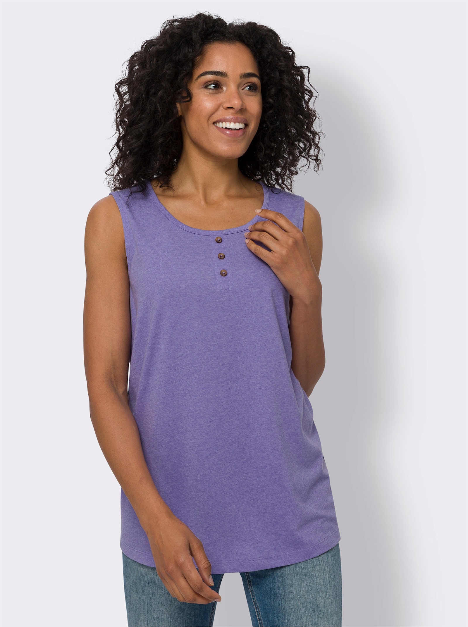 Longtop in A-Form - lavendel-meliert