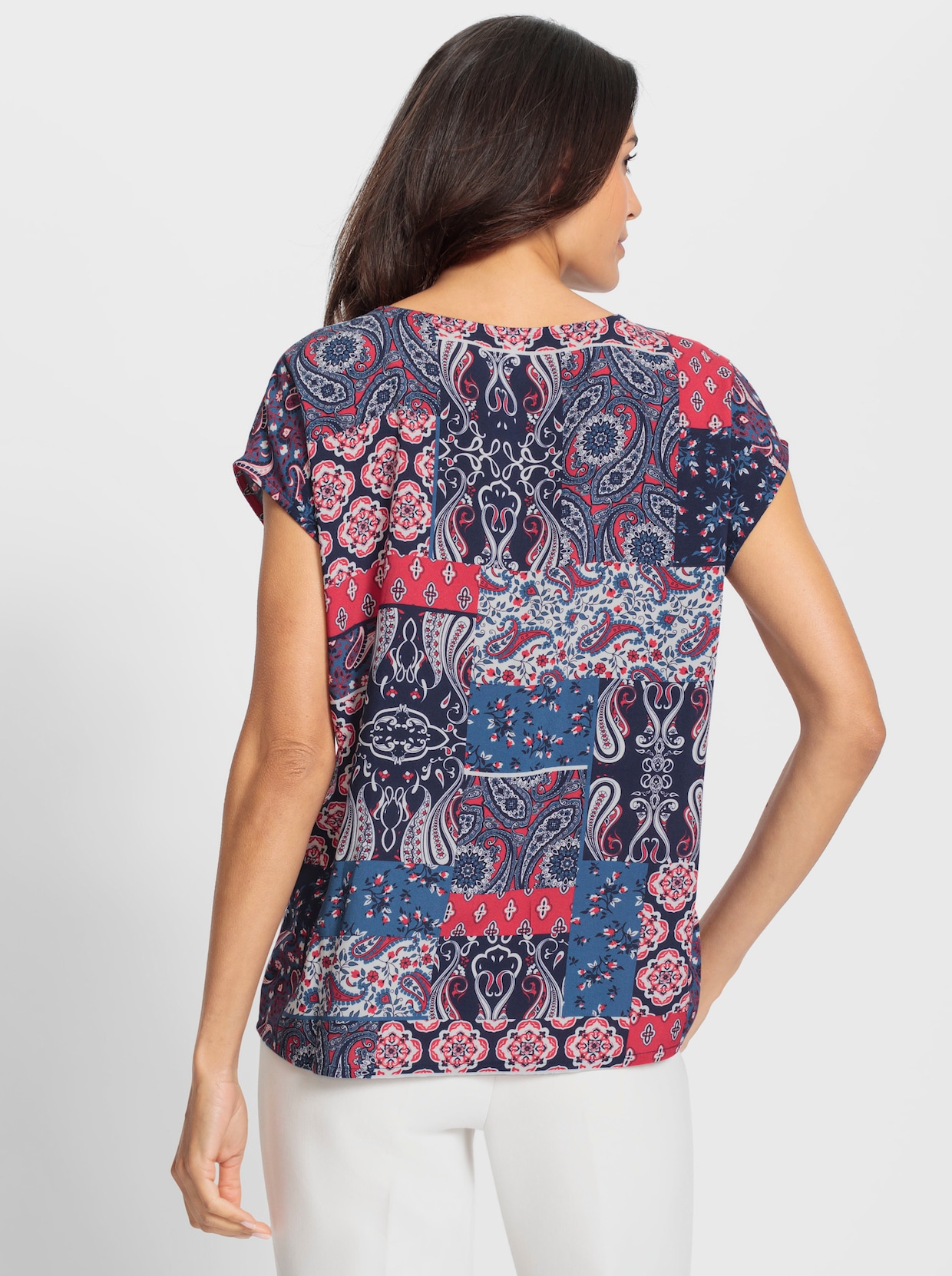 Blouse met print - marine/aardbei bedrukt