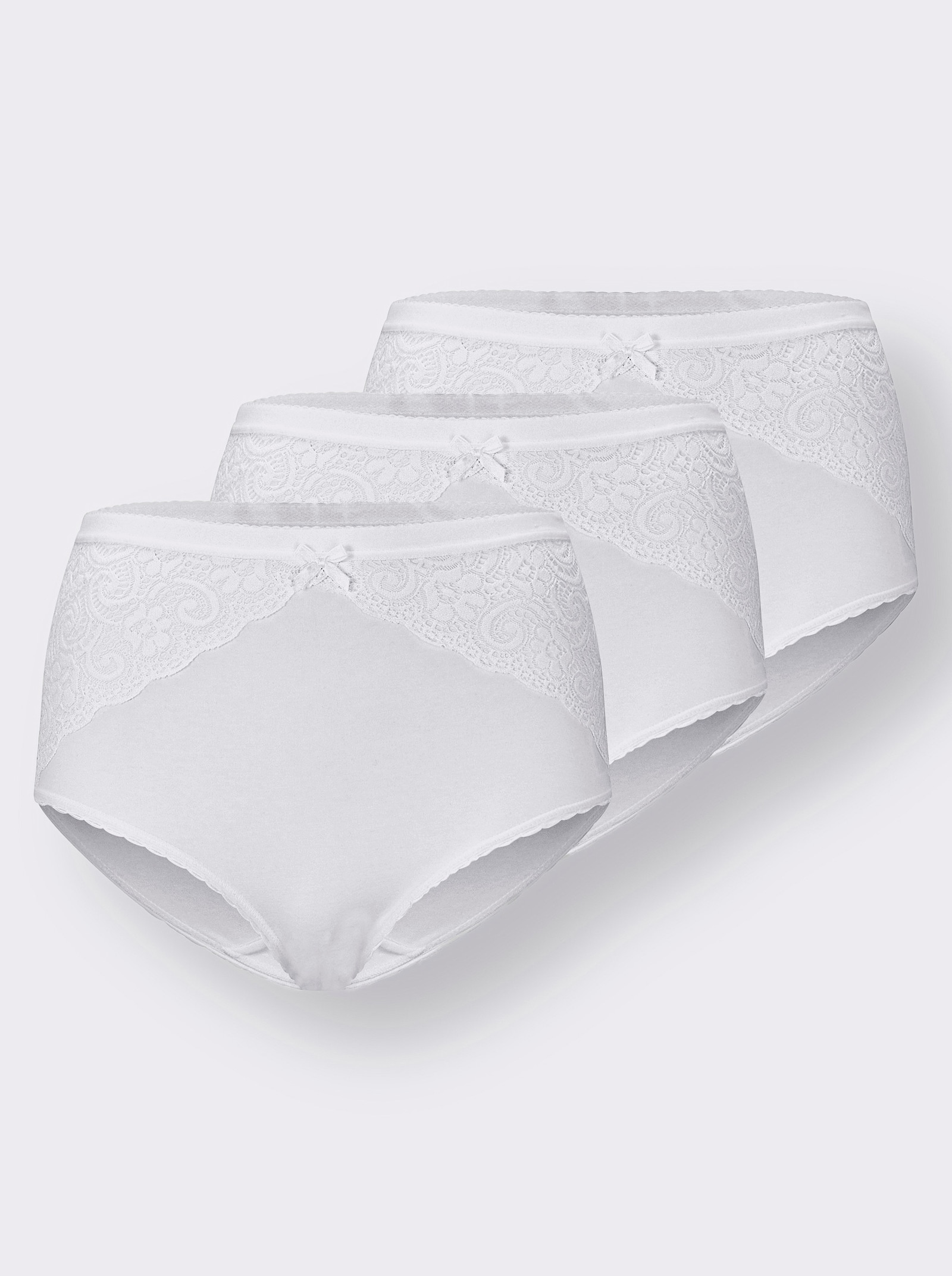 wäschepur Taillenslip mit Spitzen-Einsatz vorne - weiß