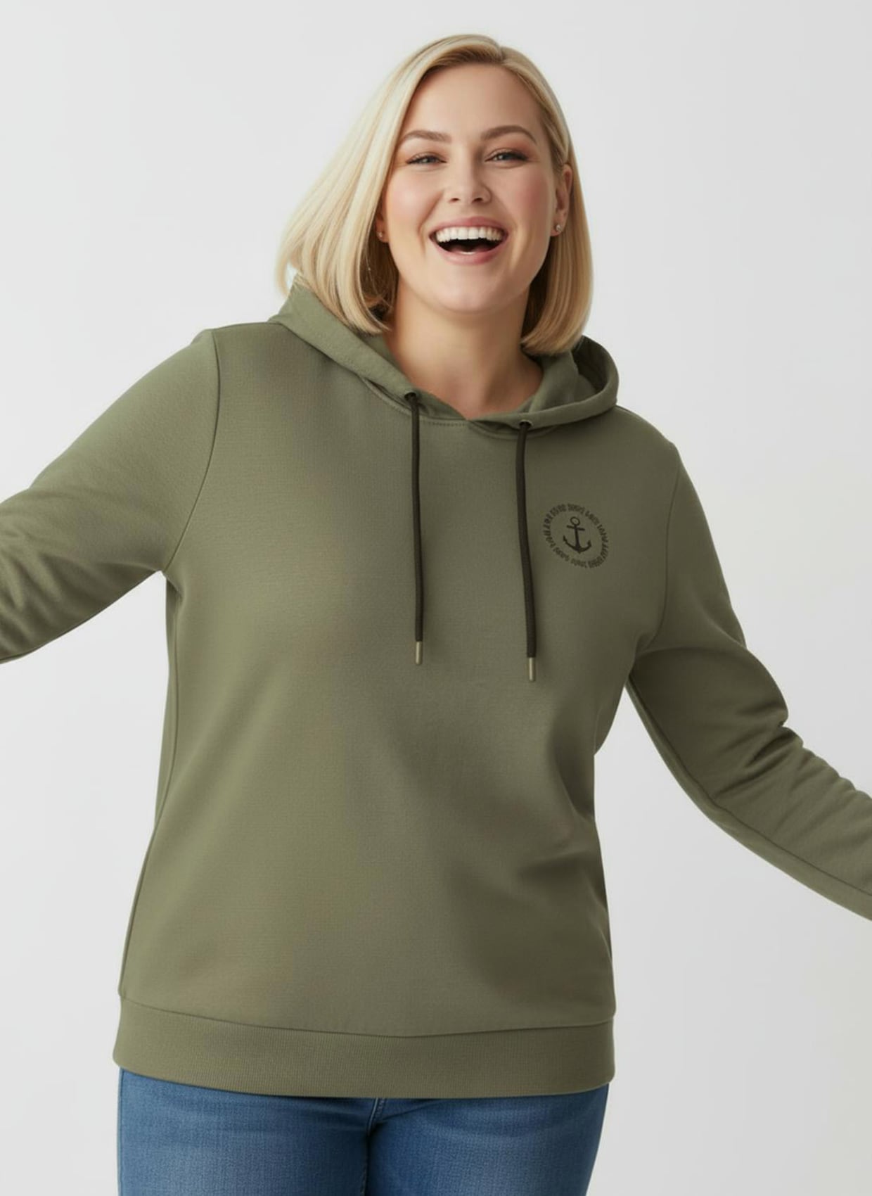 Sweatshirt mit angerauter Innenseite - schilf