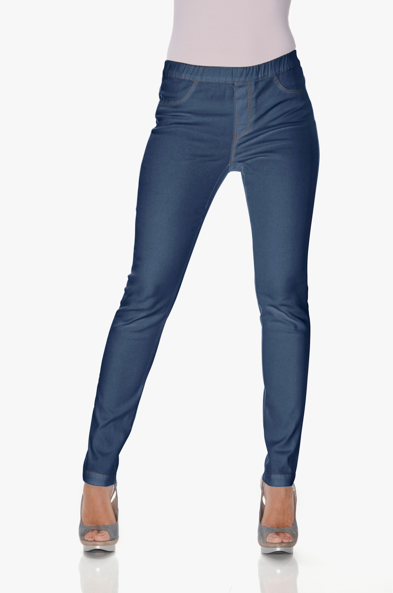 heine Jeansleggings in Used-Optik - blue denim