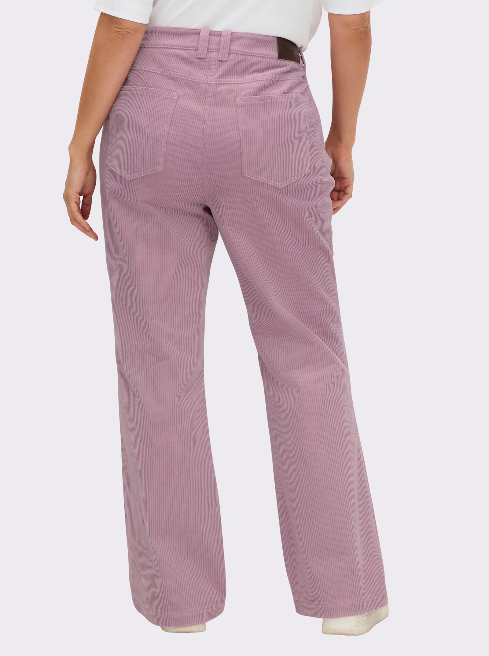 sheego Cordhose in Bootcut-Beinform - mauve