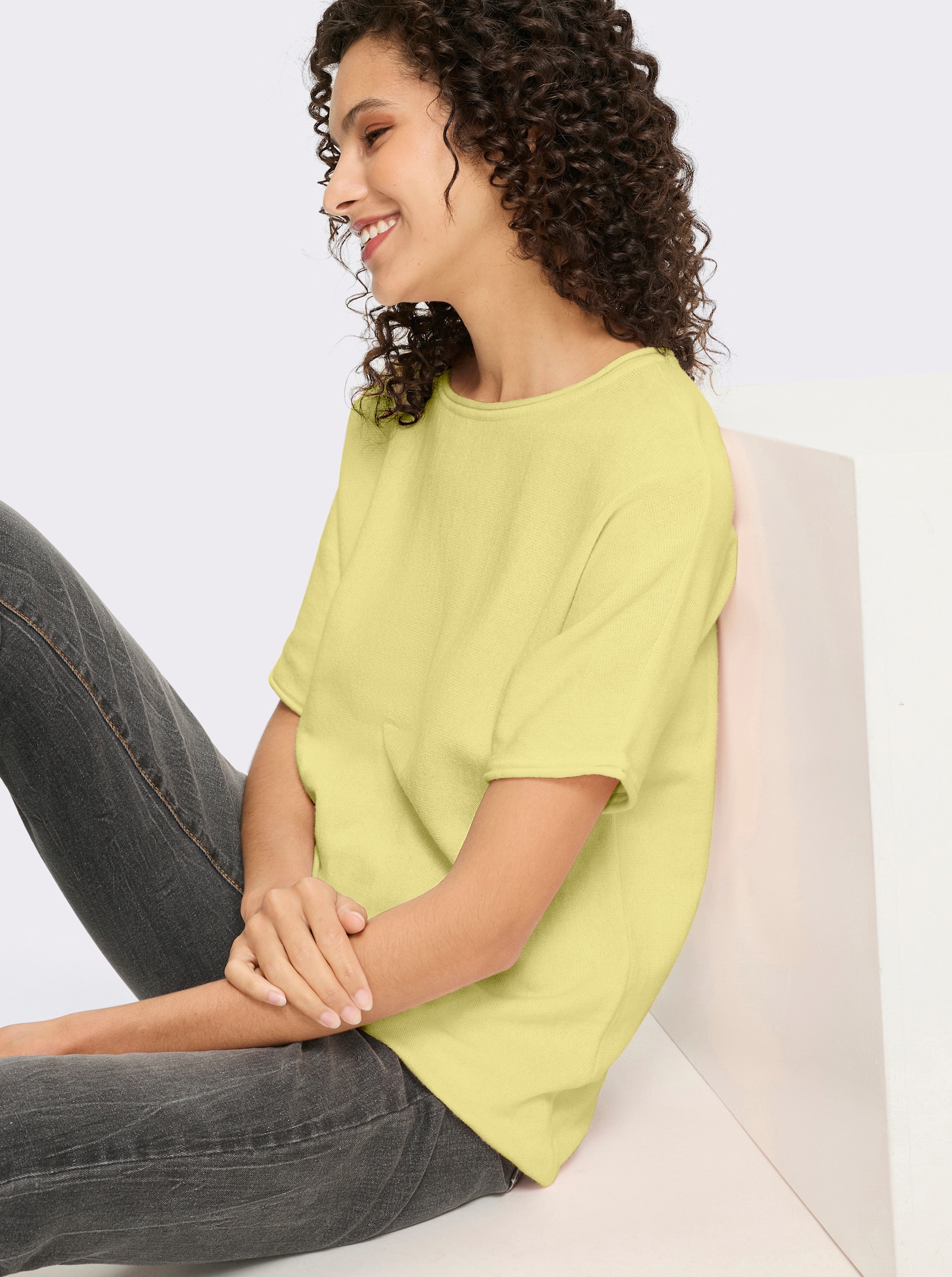 heine Pull à manches courtes avec bords roulés - vert pistache