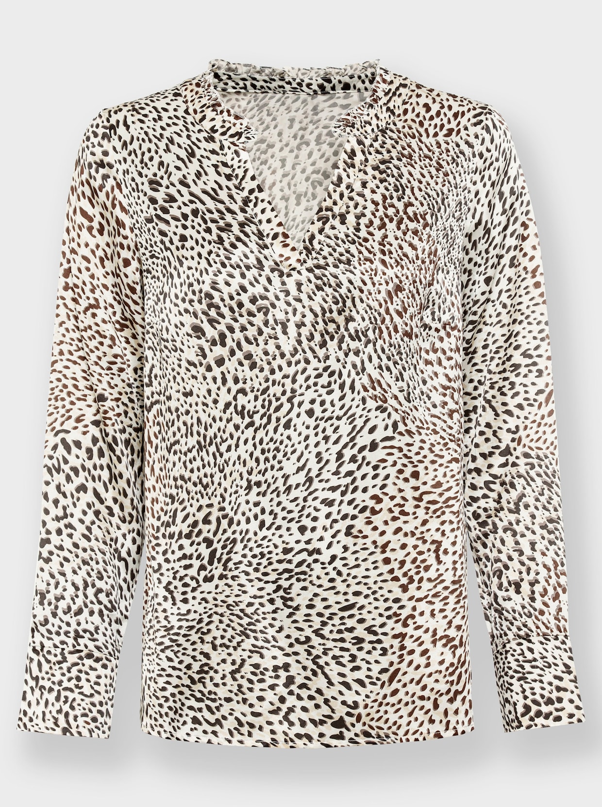 heine Blouse met lange mouwen - ivoor/choco bedrukt