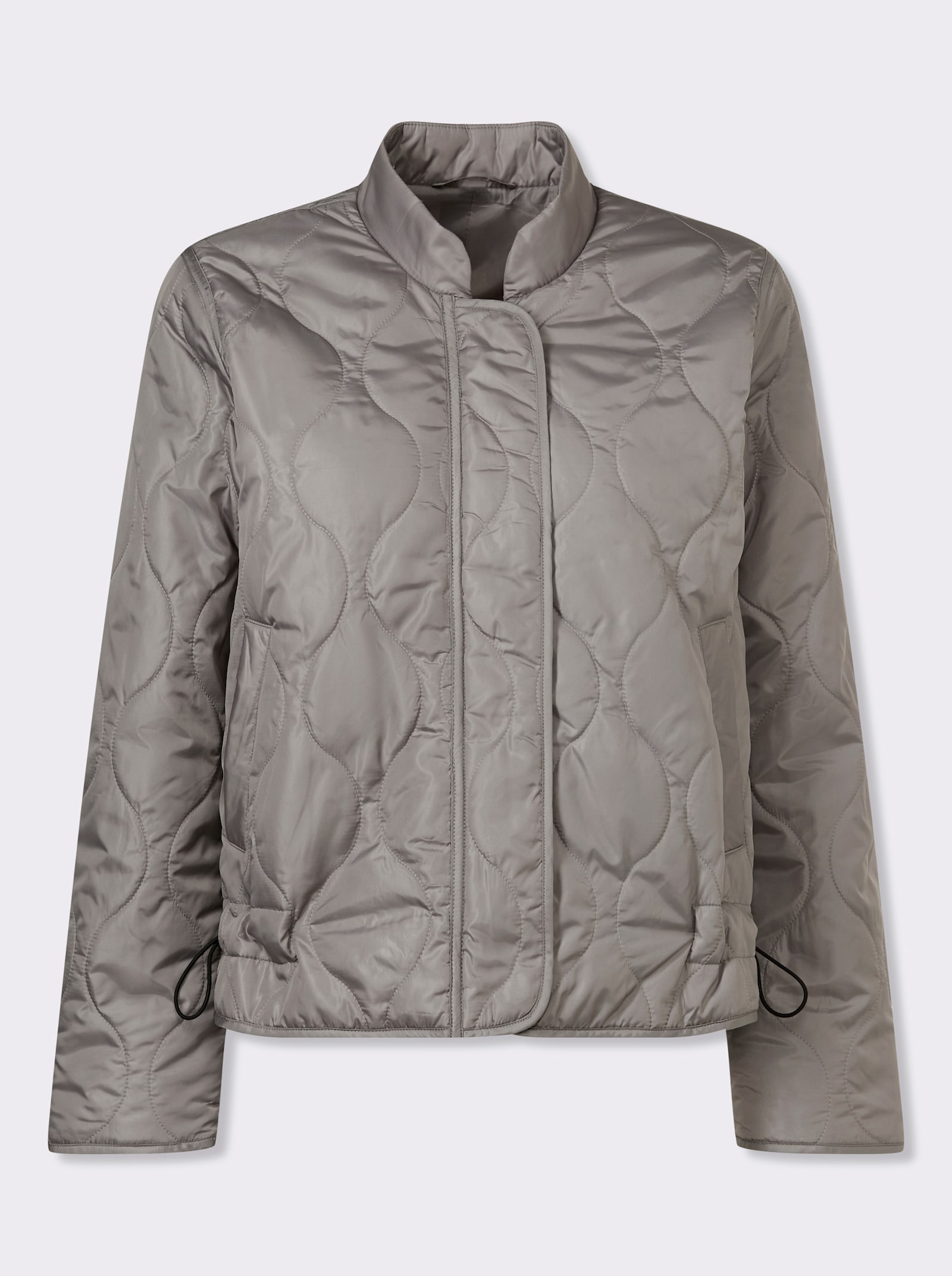 Prešív. bunda, ozd.stehy - hnedosivá