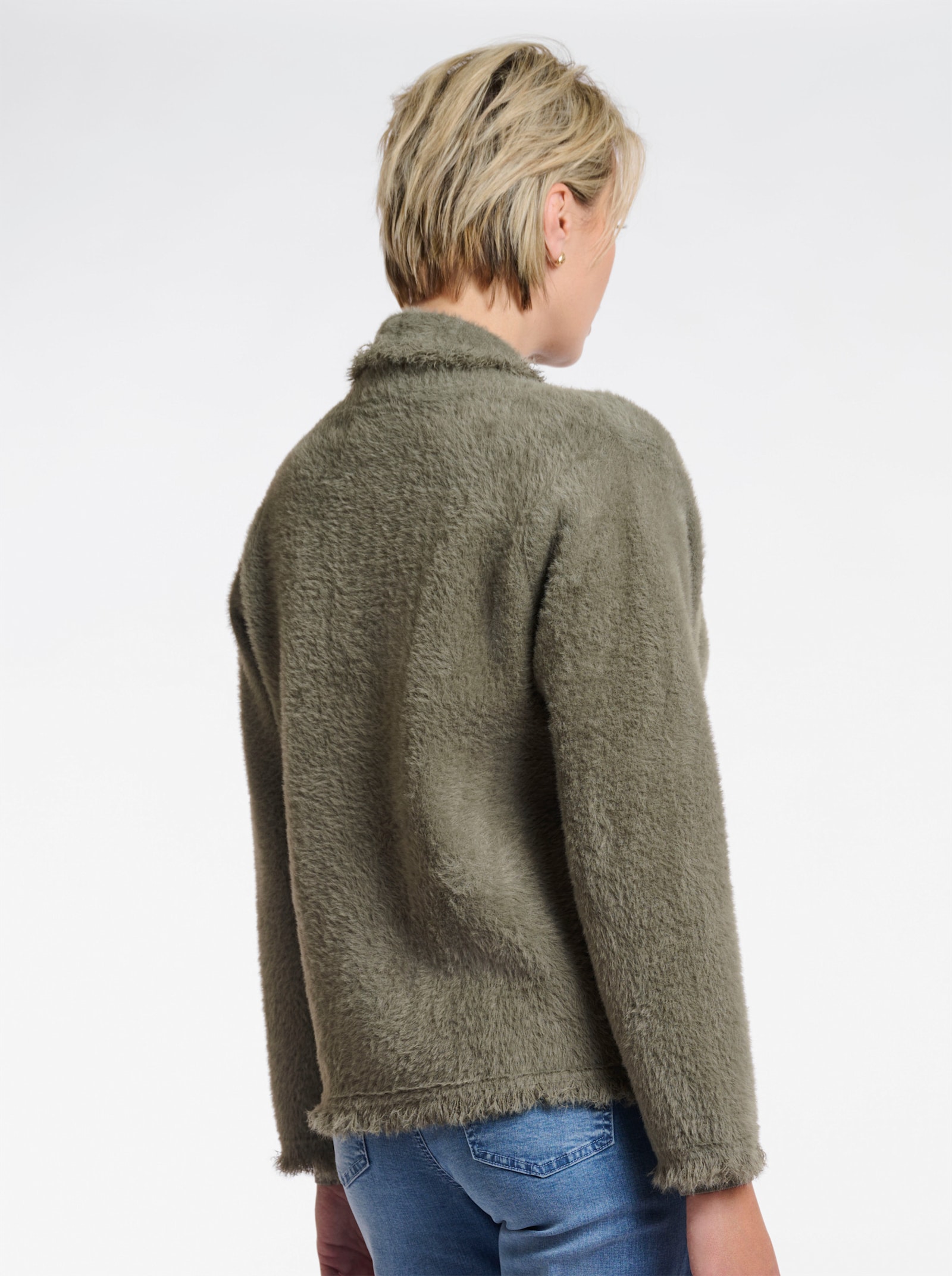 Rino & Pelle Strickjacke mit Effektgarn - khaki
