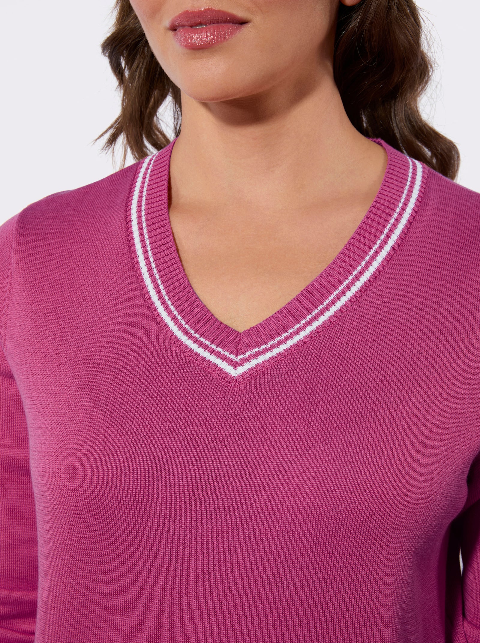 Baumwollpullover mit Kontraststreifen - erika