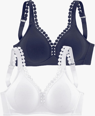 petite fleur Soutien-gorge doux - marine + blanc