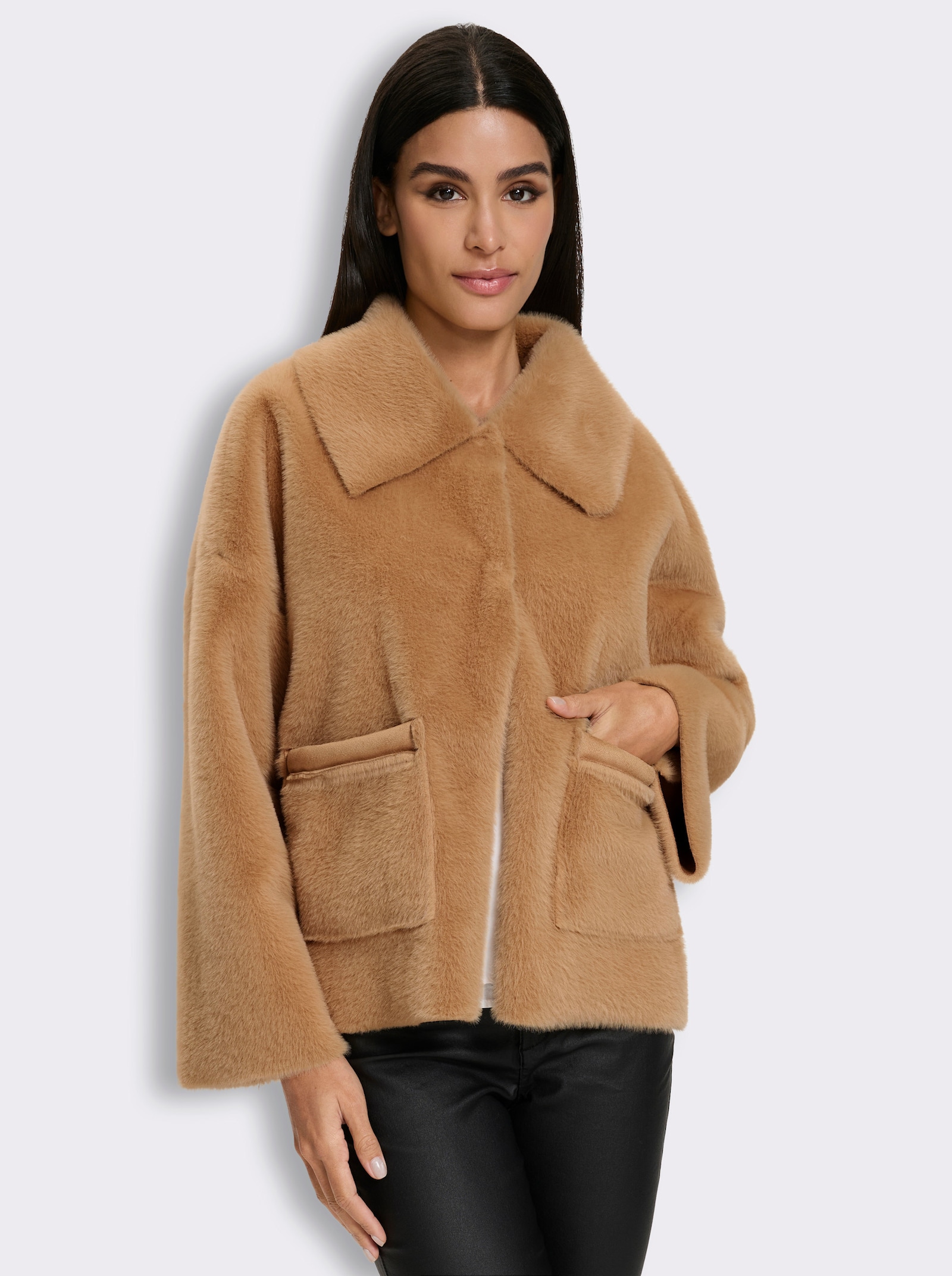 heine Fellimitatjacke - camel