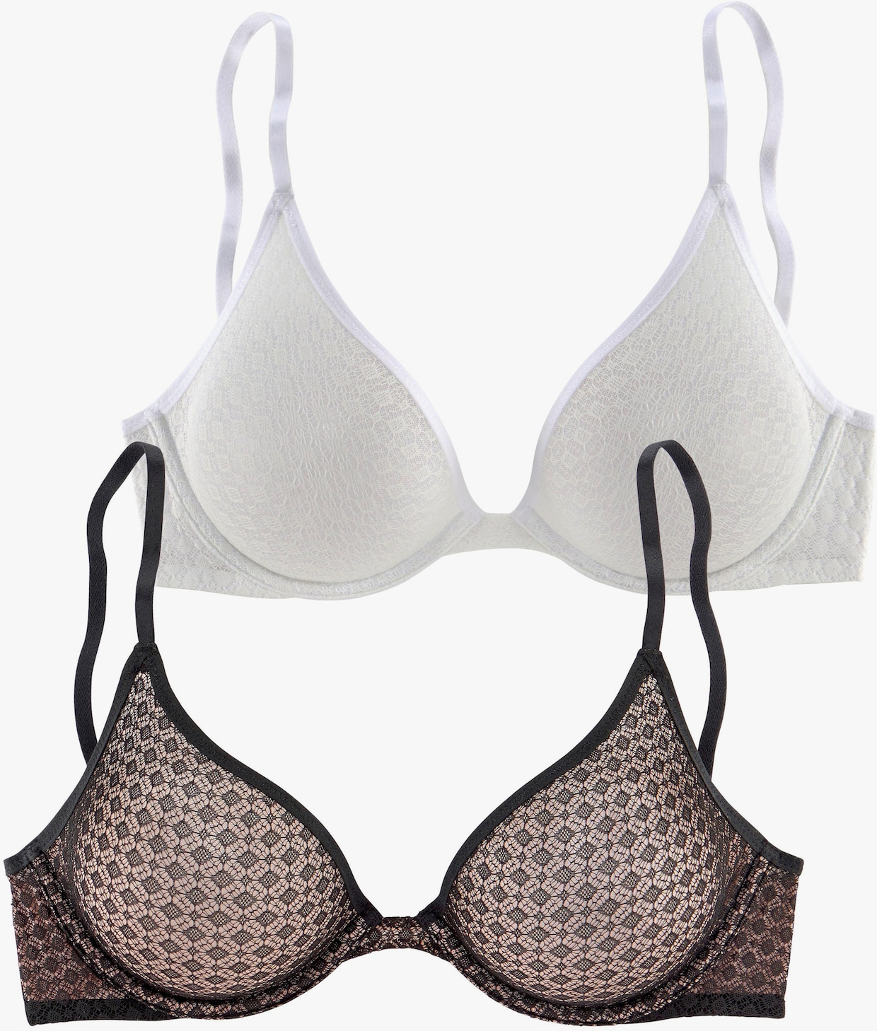 petite fleur Soutien-gorge spécial T-shirt - noir + blanc