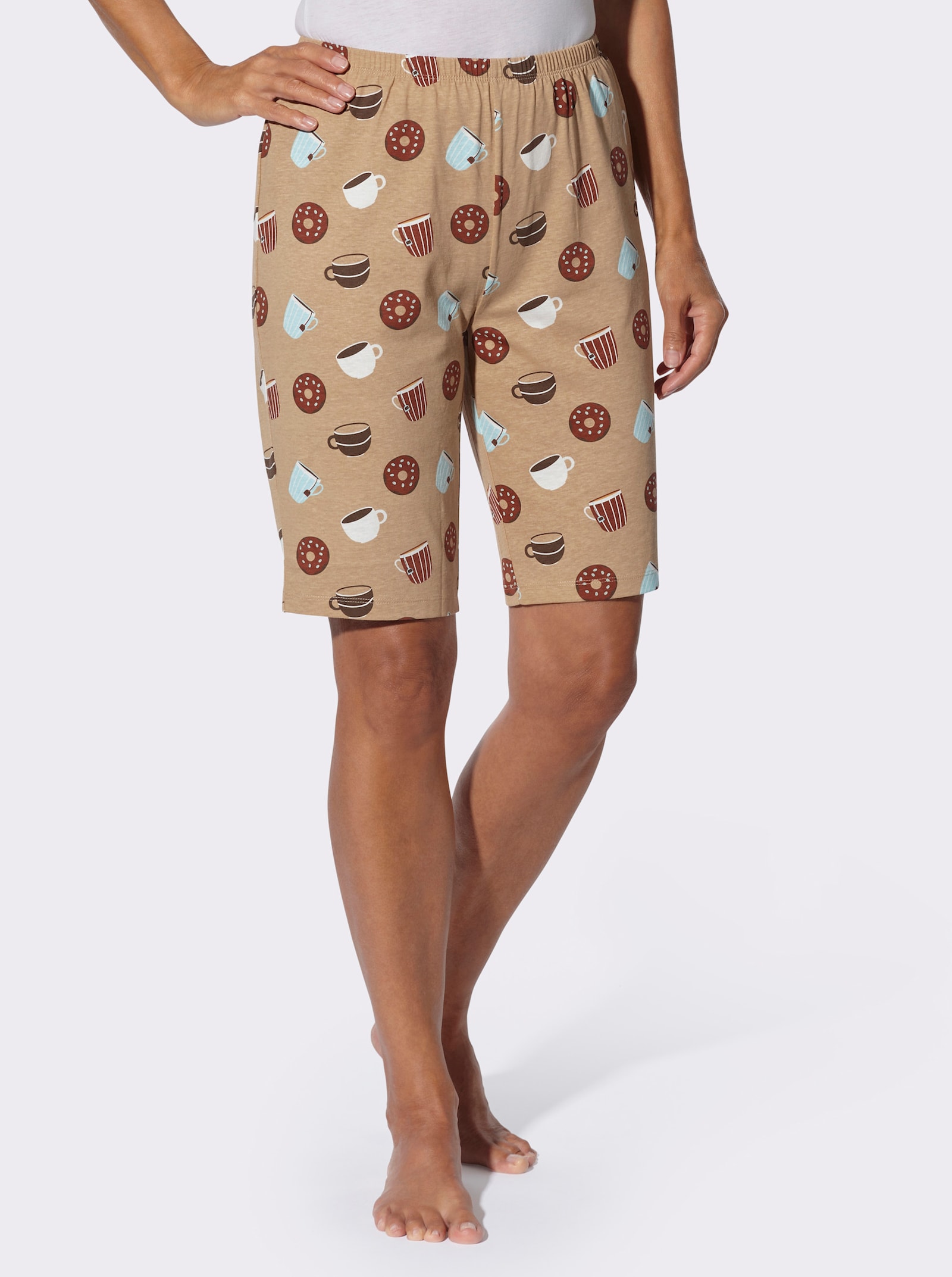Schlafanzughose in Single-Jersey-Qualität - camel-bedruckt