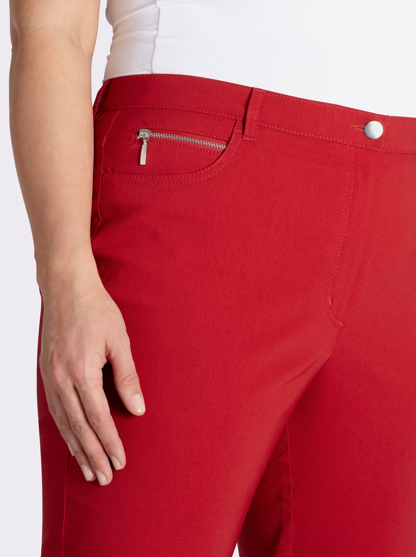 Stehmann Comfort line Stretch-Hose mit Zier-Taschen vorne - kirschrot