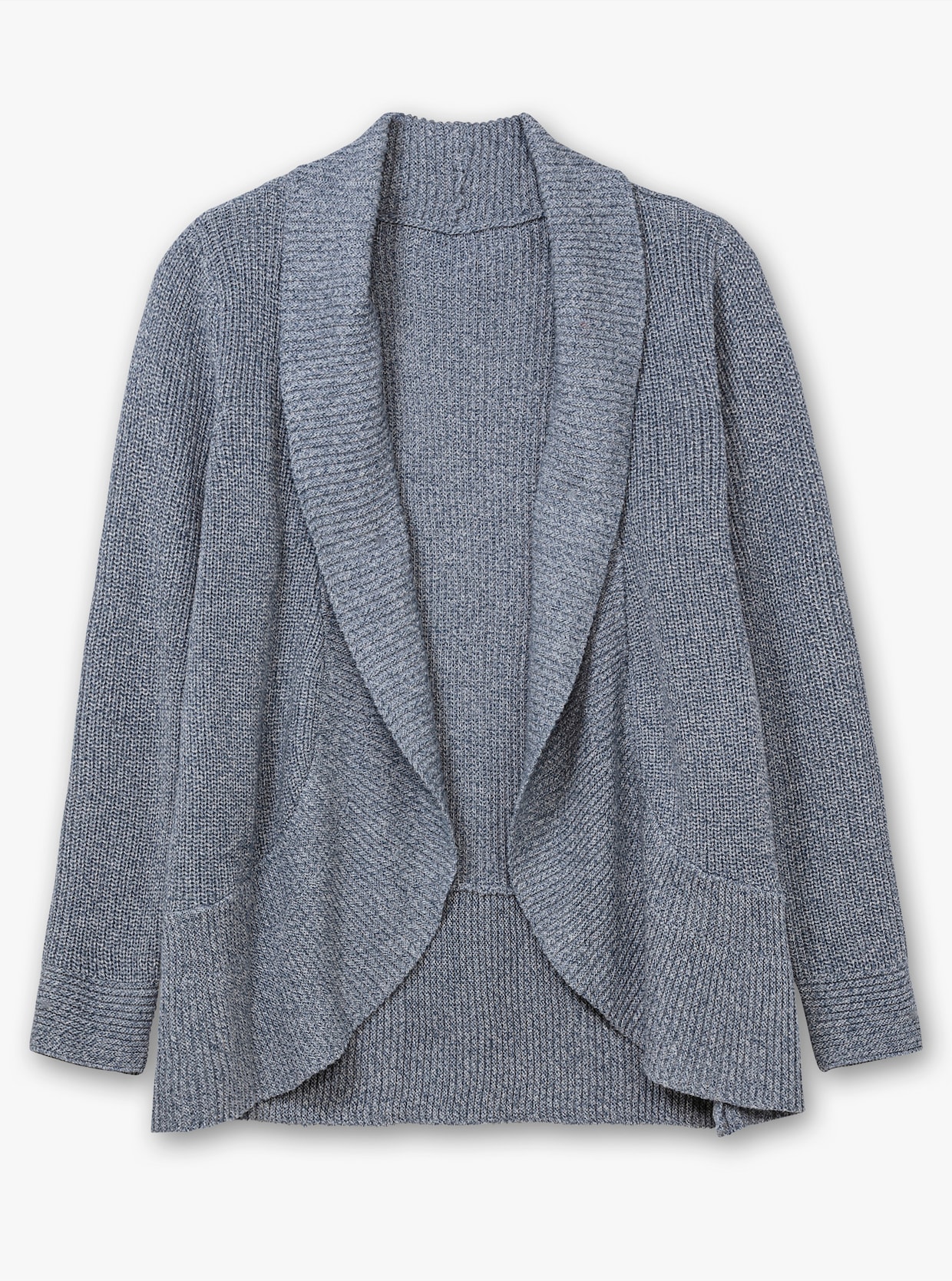Strickjacke mit Schalkragen - rauchblau-meliert