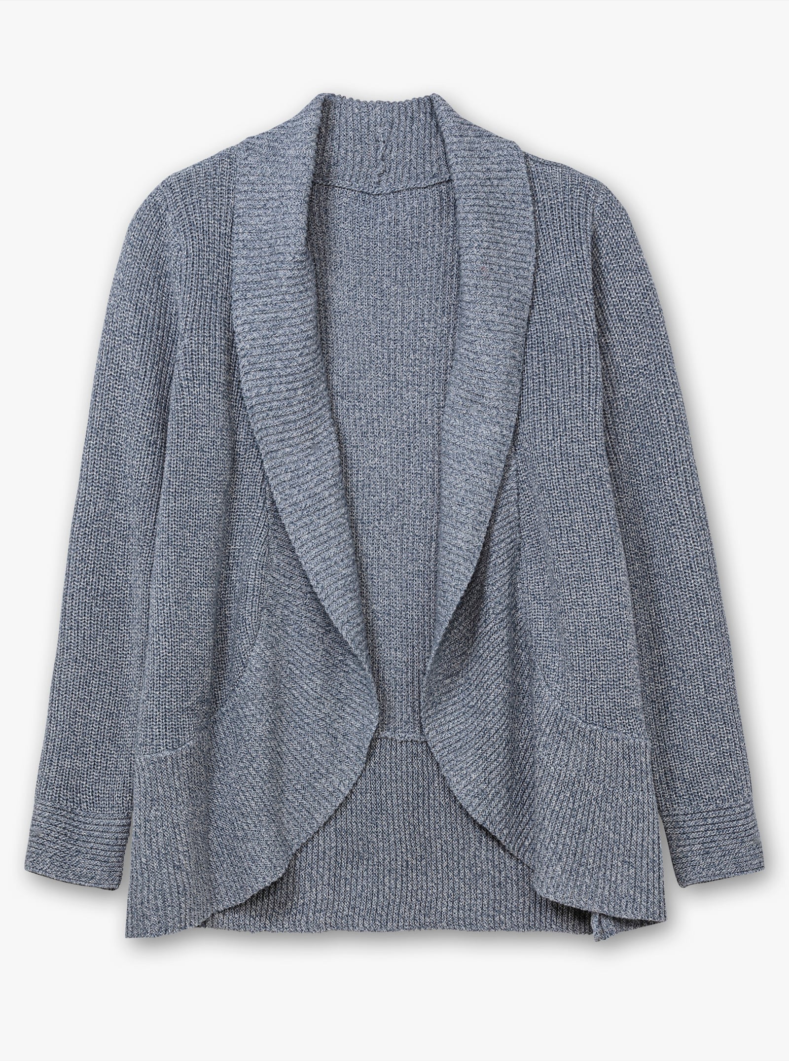 Strickjacke mit Schalkragen - rauchblau-meliert