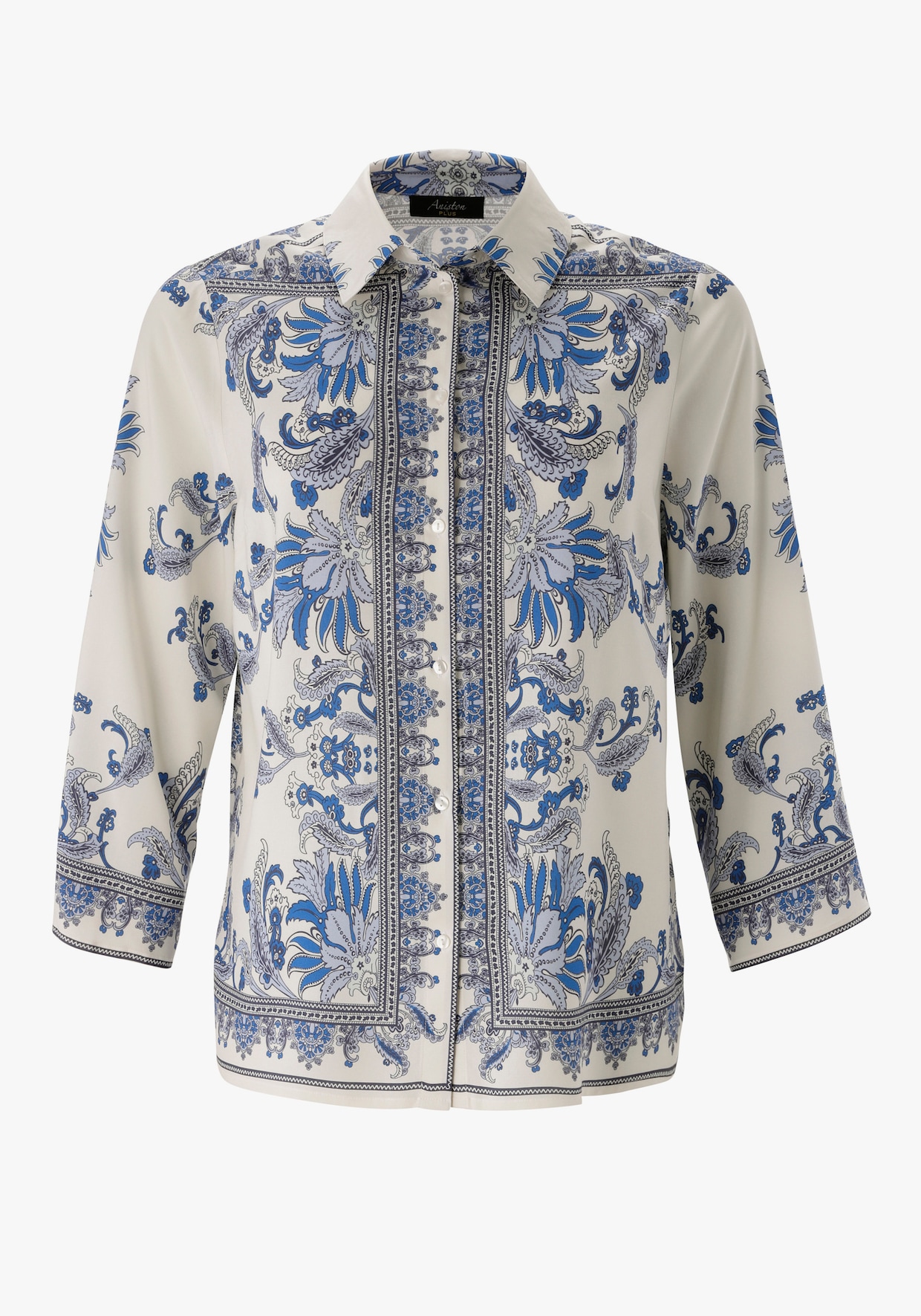 Aniston PLUS Hemdbluse - weiß-blau