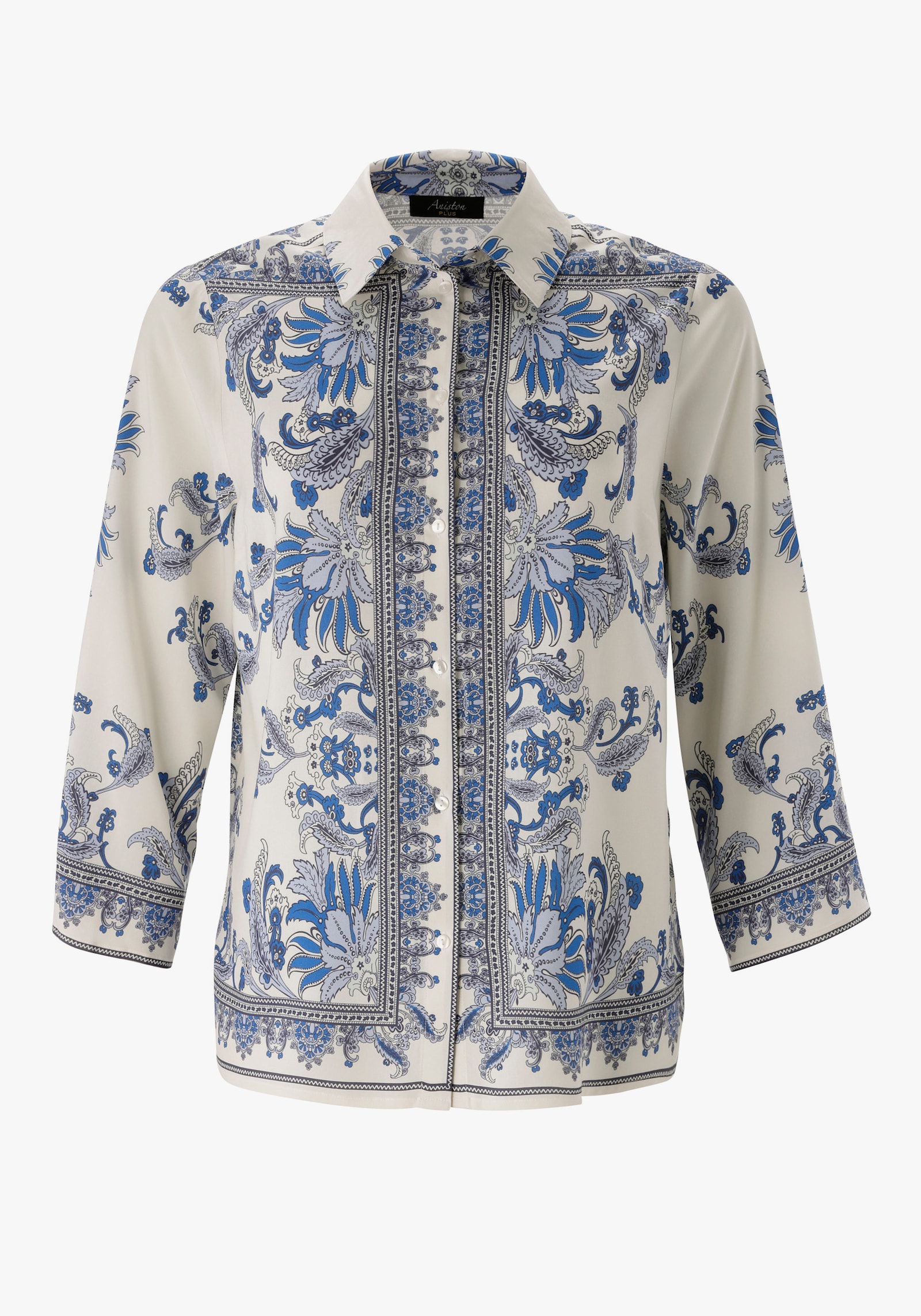 Aniston PLUS Hemdbluse - weiß-blau