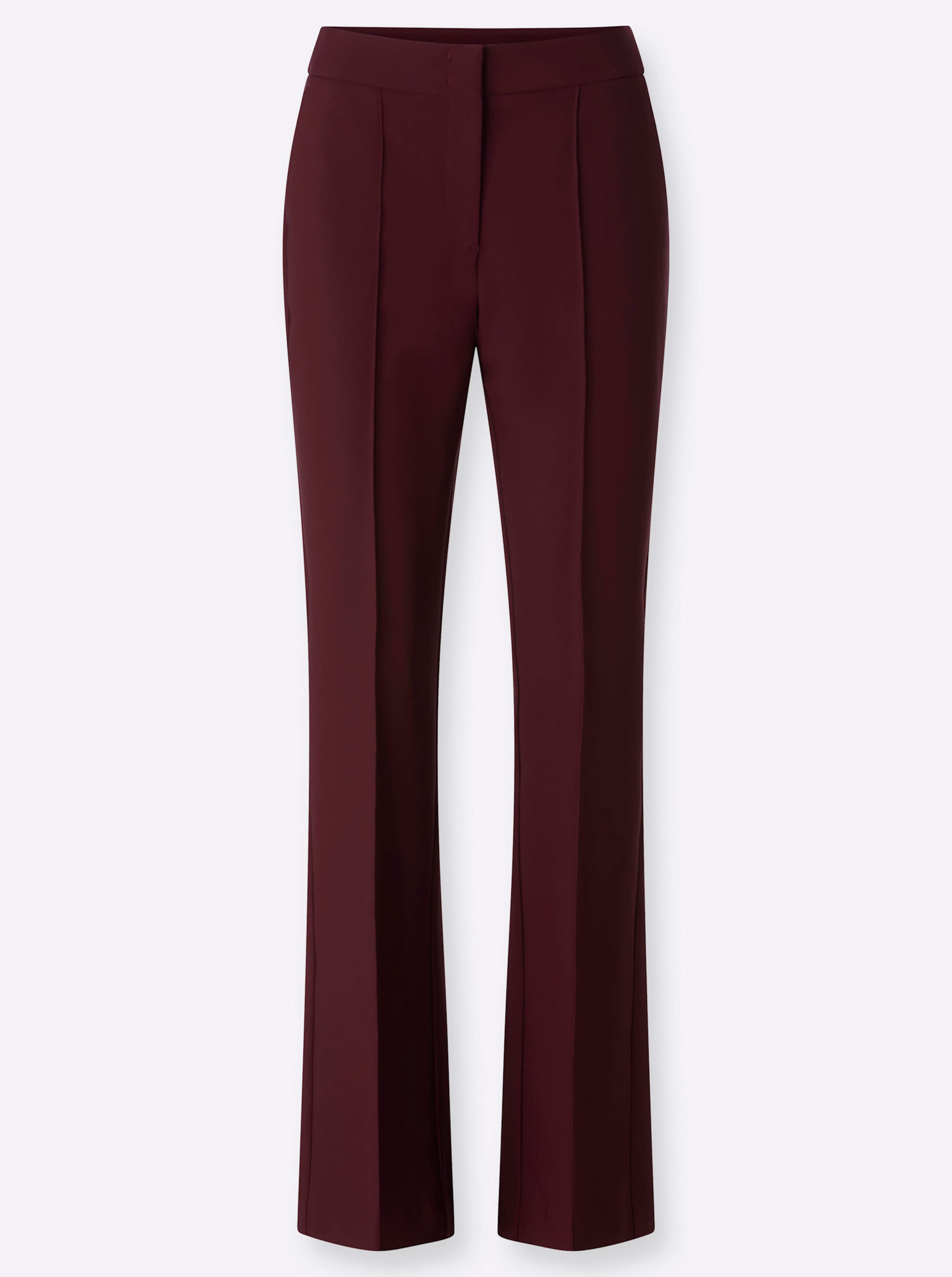 Heine Damen Dunkelrot Lederimitathose Gr. 34, Normalgrößen, Rot (Burgund), 94% Polyester, 6% Elasthan, Unifarben, Hosen - Bild 3