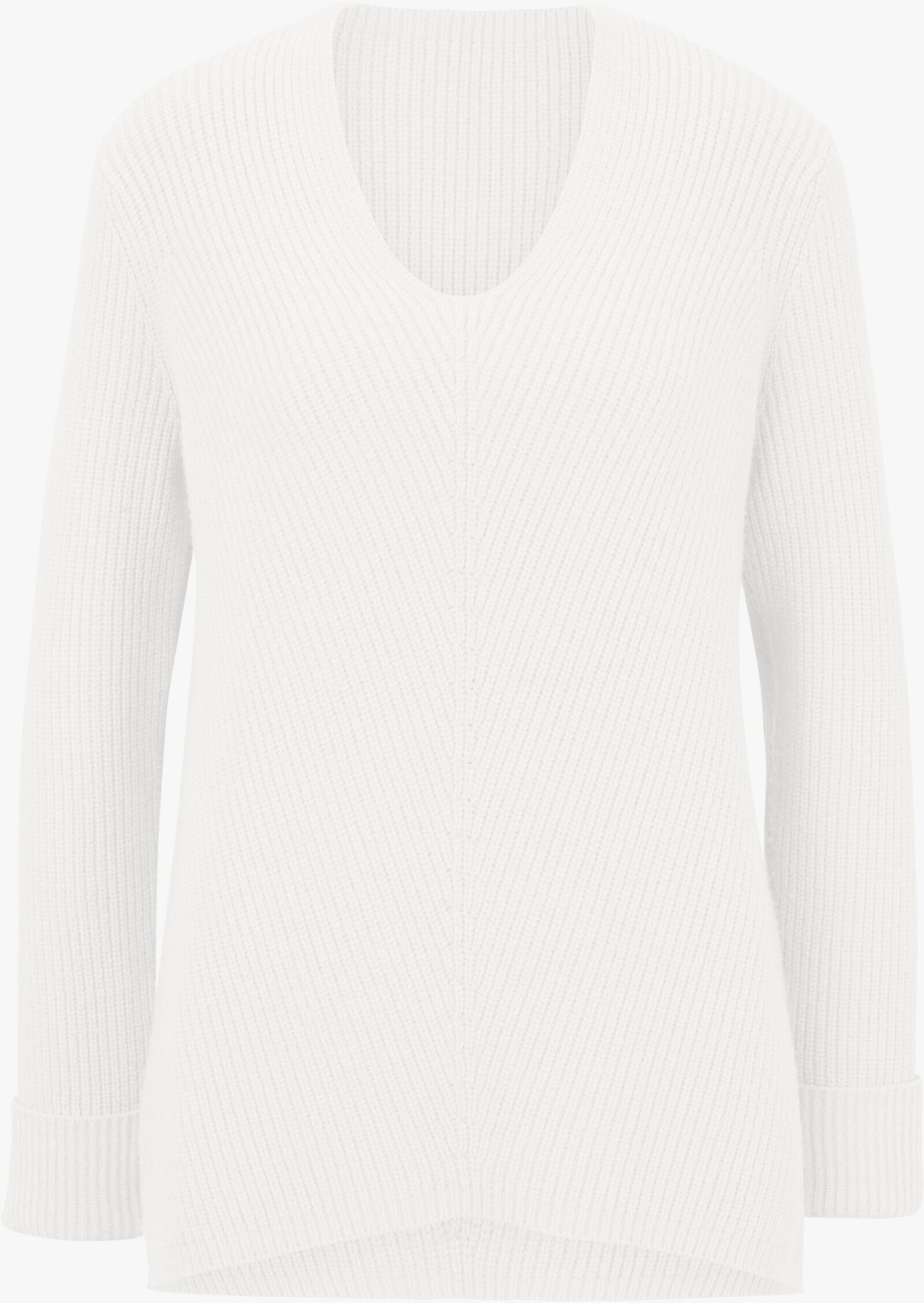 heine Strickpullover mit V-Ausschnitt - offwhite