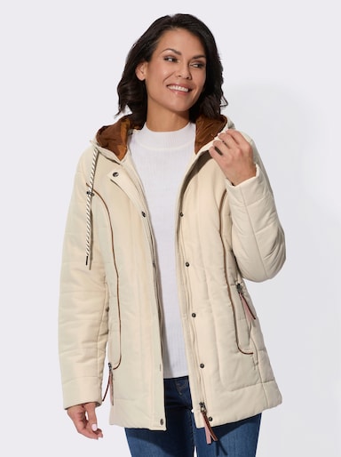 Jacke mit weitenregulierbarer Kapuze - sand