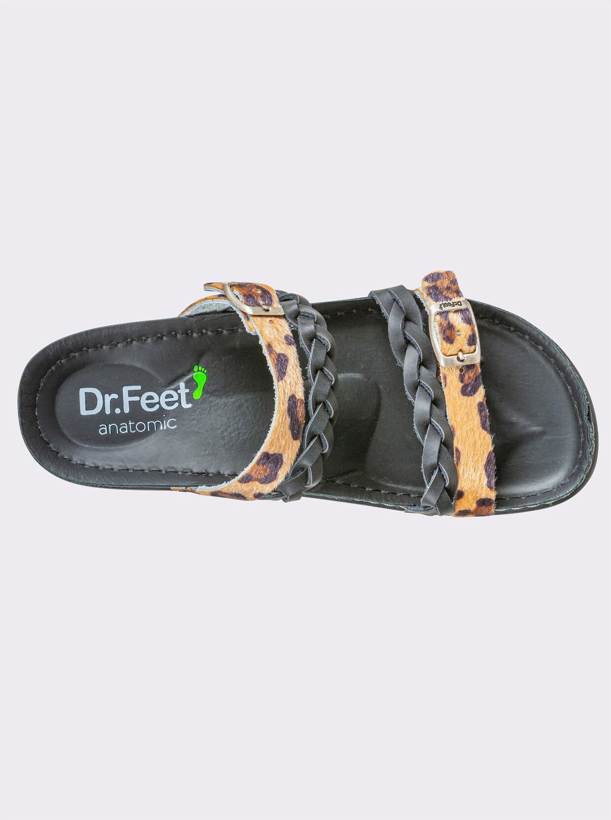 Dr. Feet slippers - zwart/luipaardkleurig