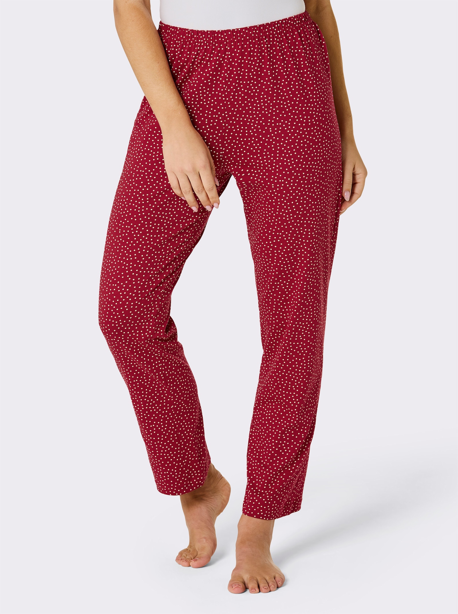 Comtessa Pyjamabroek met stippendessin - rood/wit