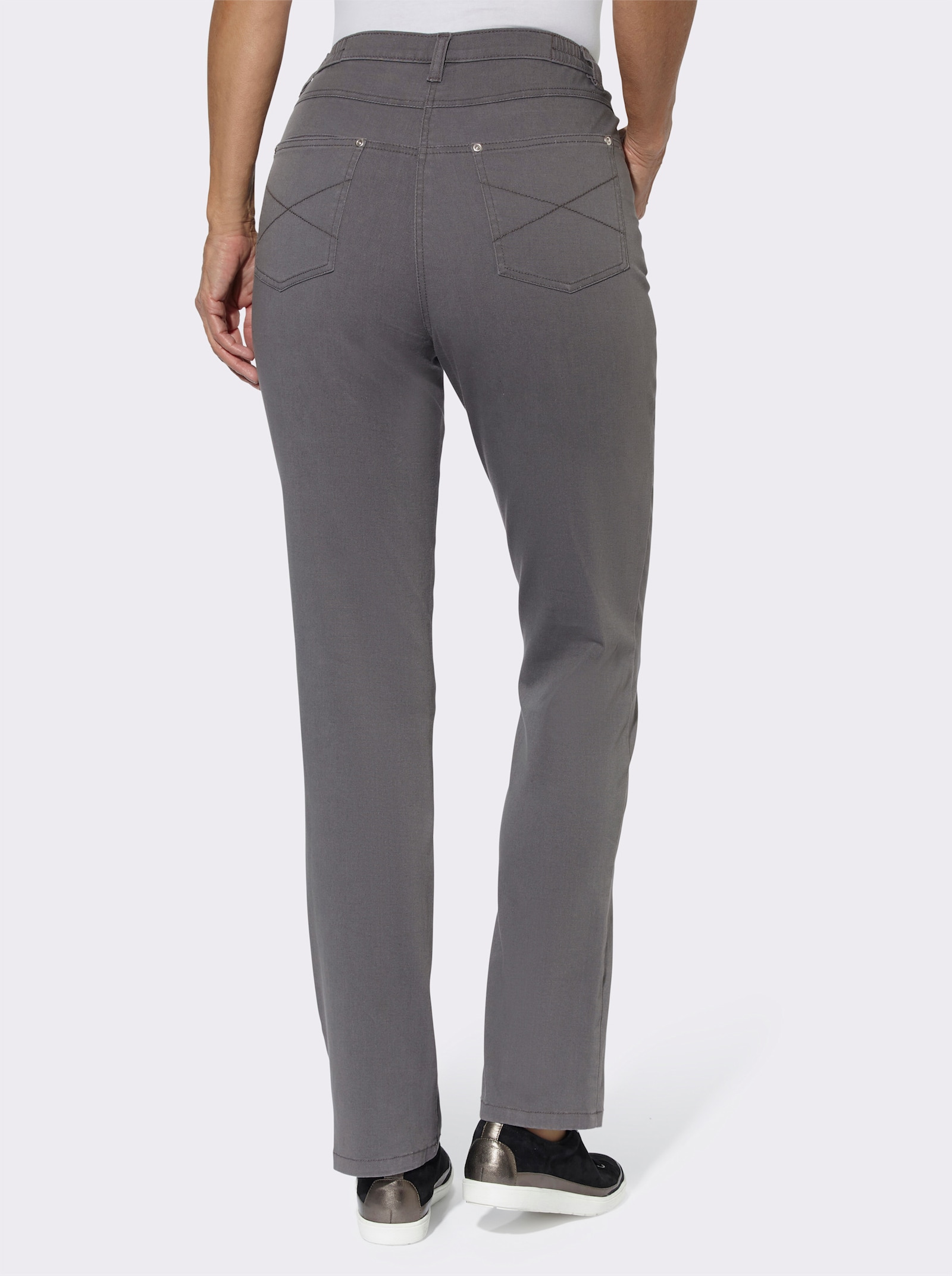 5-pocketjeans met comfortband opzij - antraciet